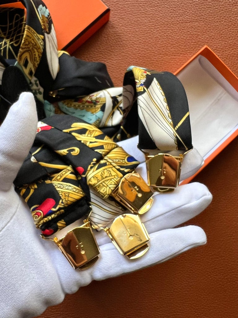 HERMÈS - 1990s Vintage Silk Suspenders by Joachim Metz, Rare
