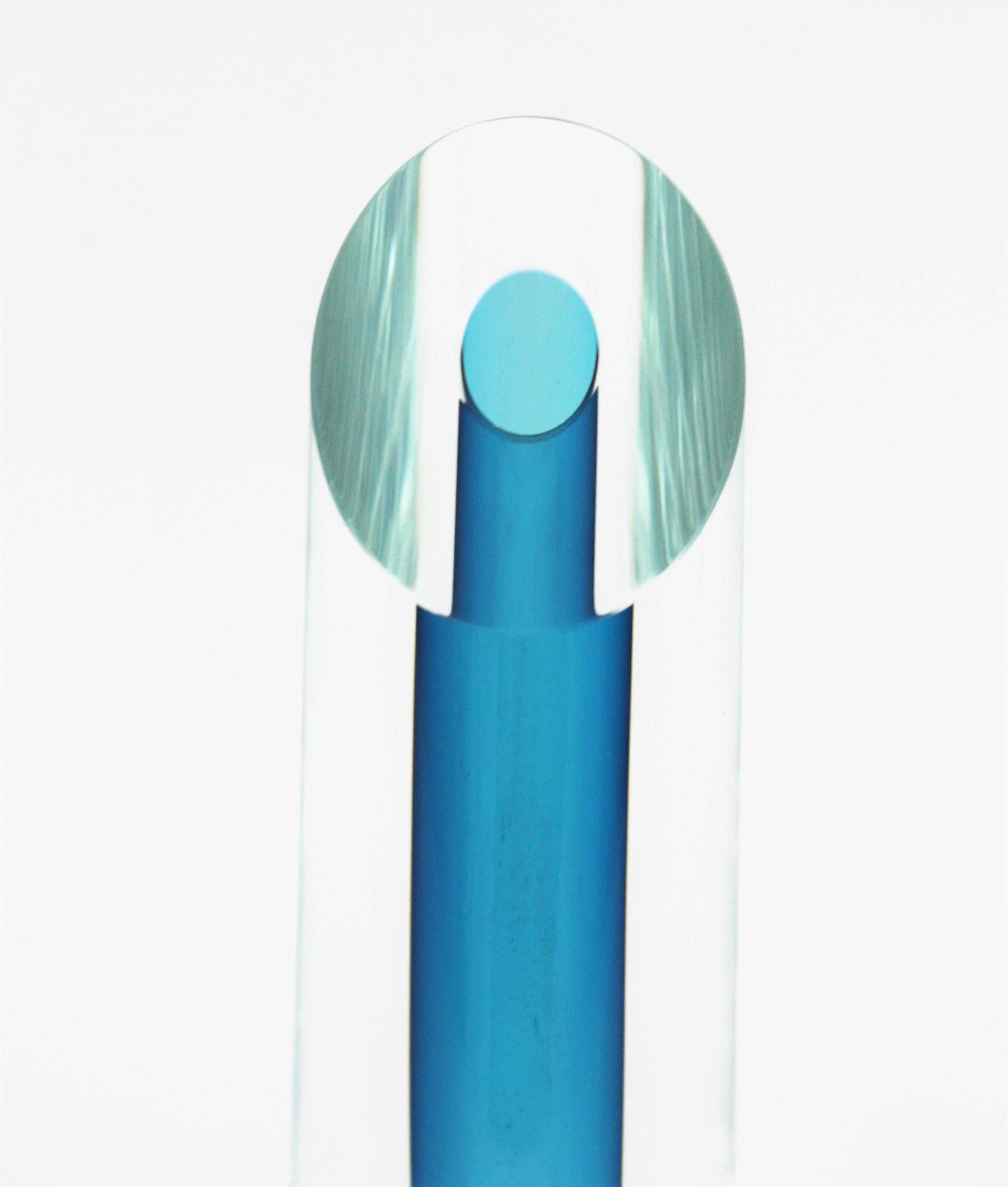 Bretislav Novak Blue and Clear Sommerso Art Glass Vase For Sale 2