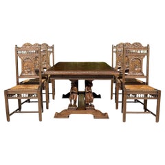 Antique Breton Dining Table And 6 Chairs