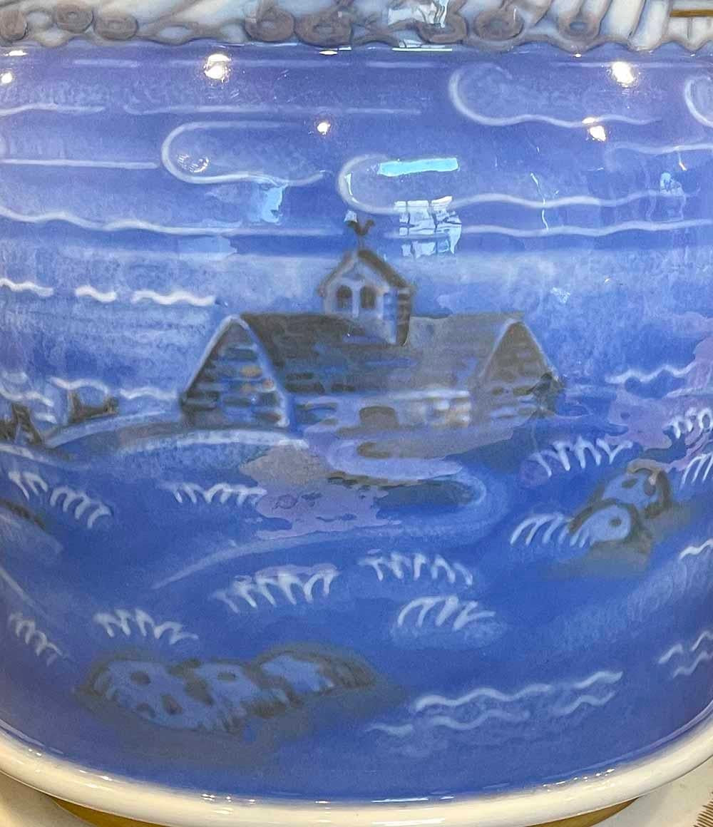 „Breton Fishing Village“, Art déco-Vase im Art déco-Stil von Leduc für Sevres, 1934 (Mitte des 20. Jahrhunderts) im Angebot