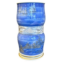 „Breton Fishing Village“, Art déco-Vase im Art déco-Stil von Leduc für Sevres, 1934