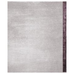 Breton Lavanda - Plain Hand Knotted Bamboo Silk Rug, in Stock
