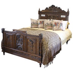 Breton Oak Antique Bed, WK98