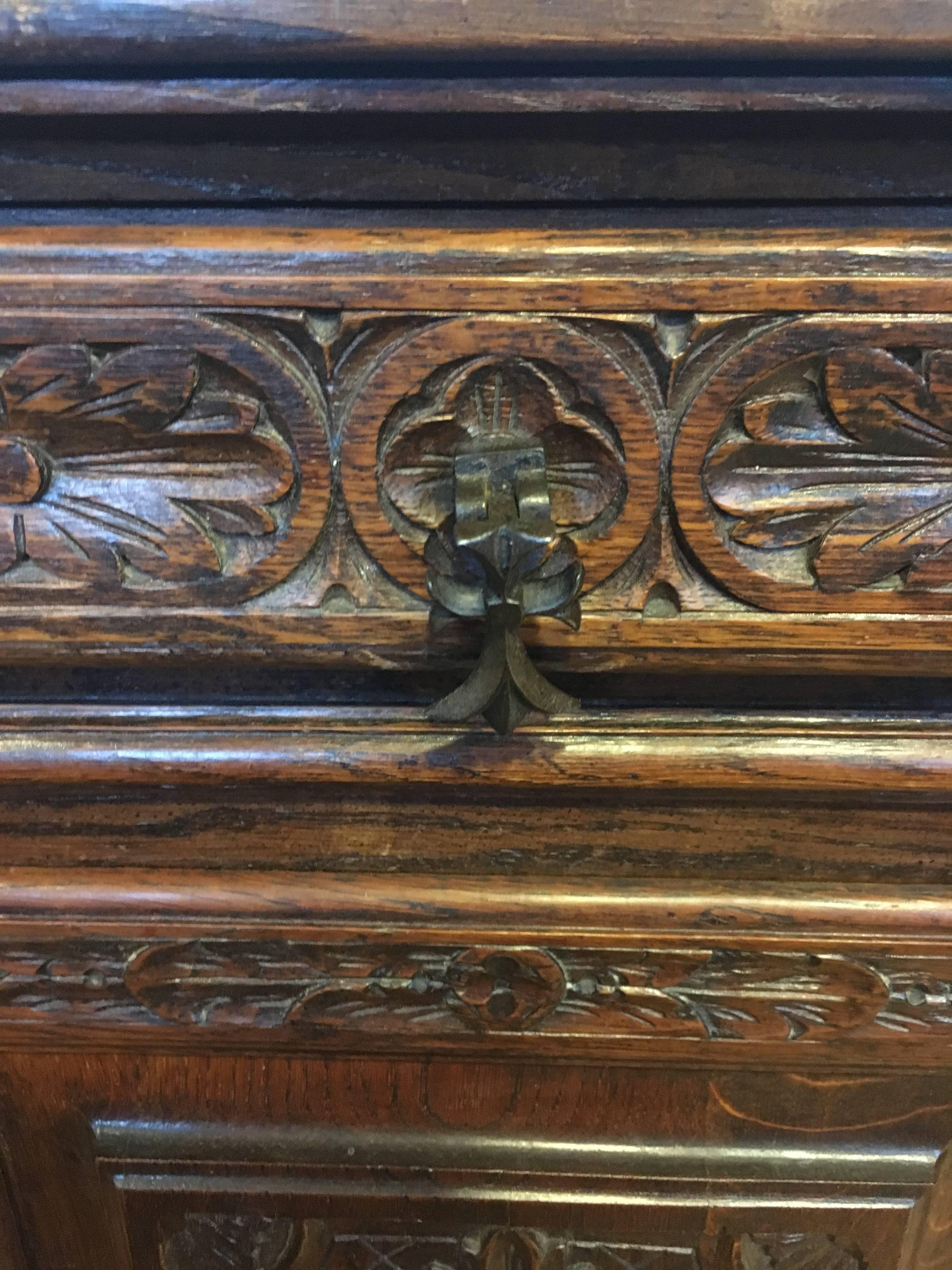 Early 20th Century Breton Oak Side Cabinet