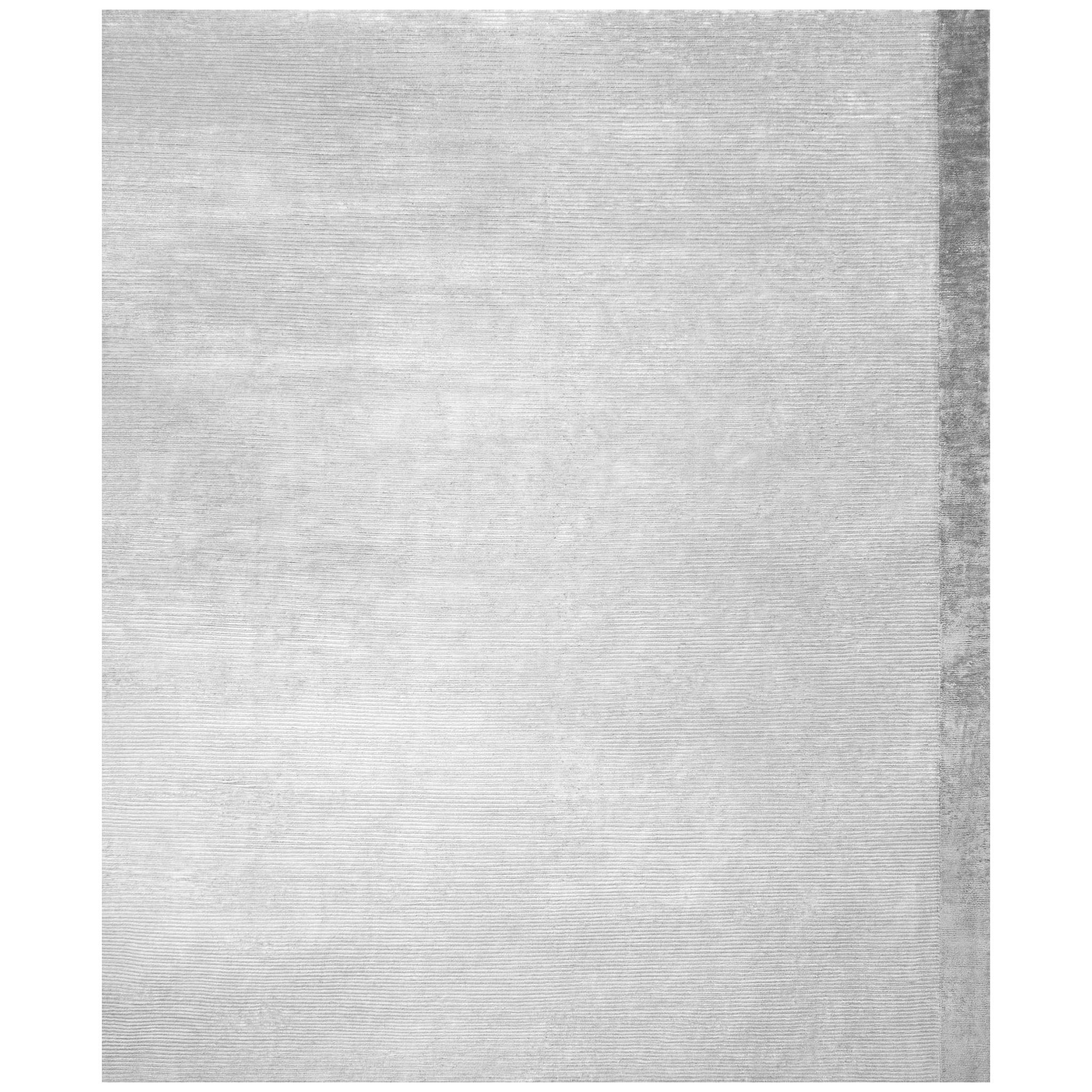 Zeitgenössischer grauer Teppich aus 100 % Seide, skandinavisch-modern, Breton Silber im Angebot