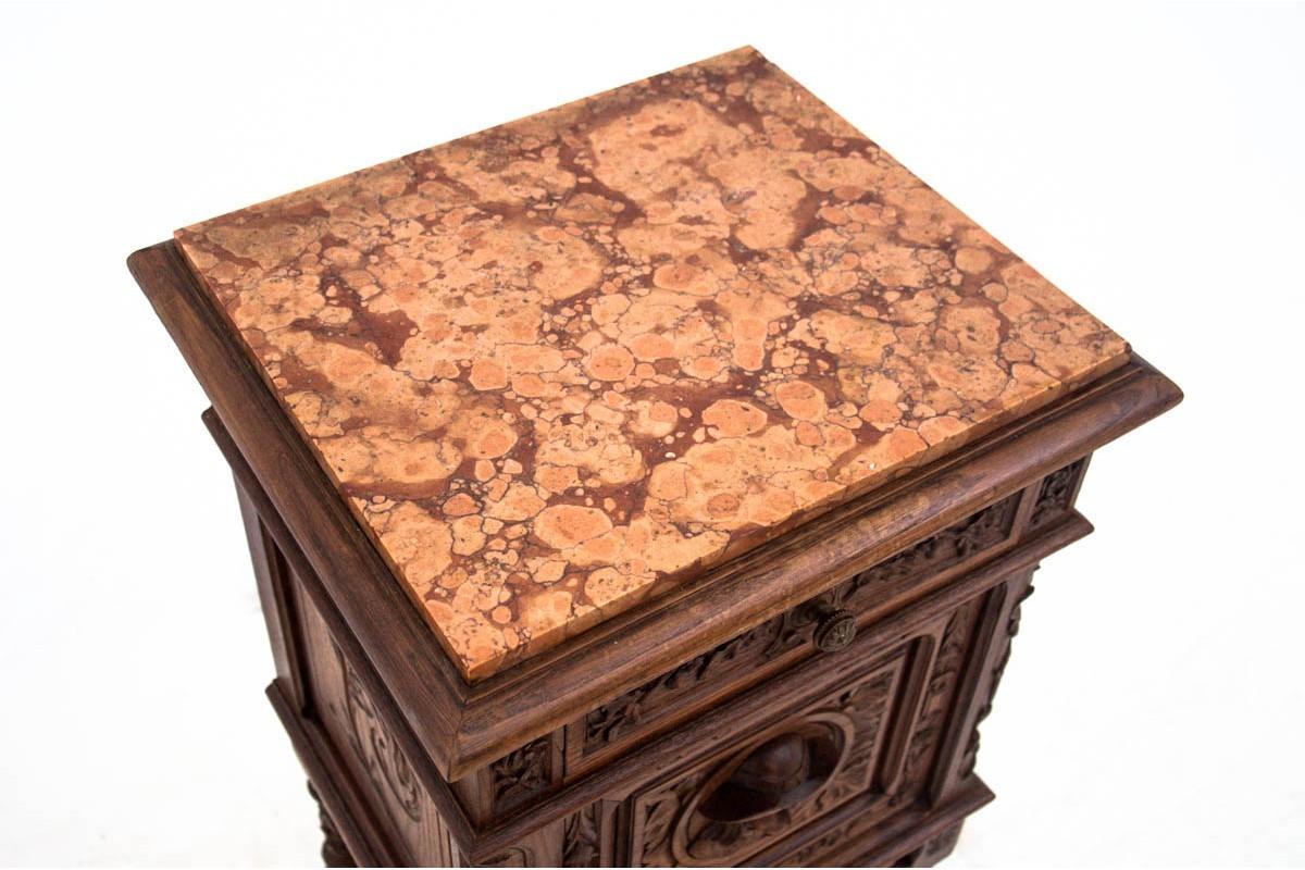 Breton Style Bedside Table, France, Around 1880 In Good Condition In Chorzów, PL