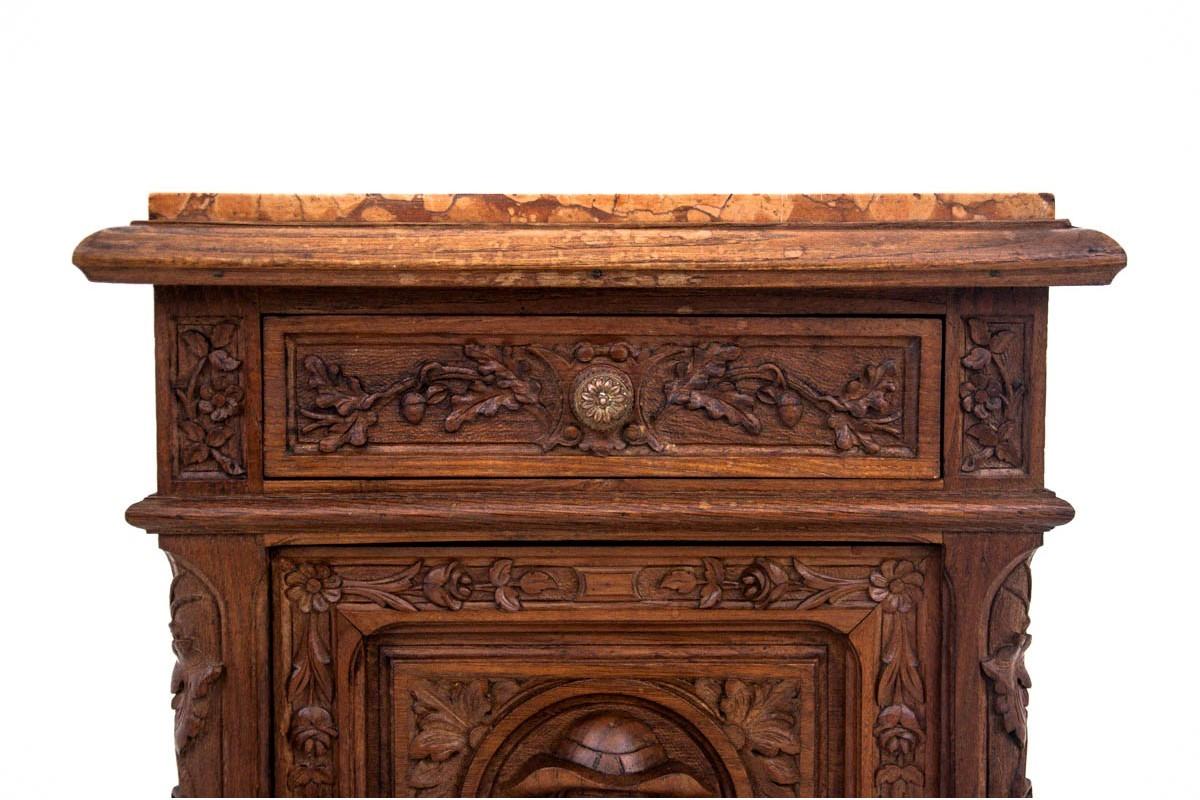 Late 19th Century Breton Style Bedside Table, France, Around 1880