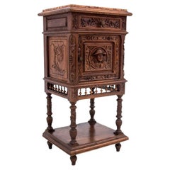 Antique Breton Style Bedside Table, France, Around 1880