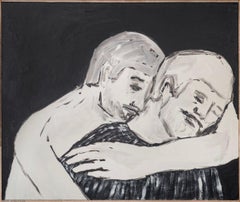 Hold - Painting, Bitument and roof paint on canvas