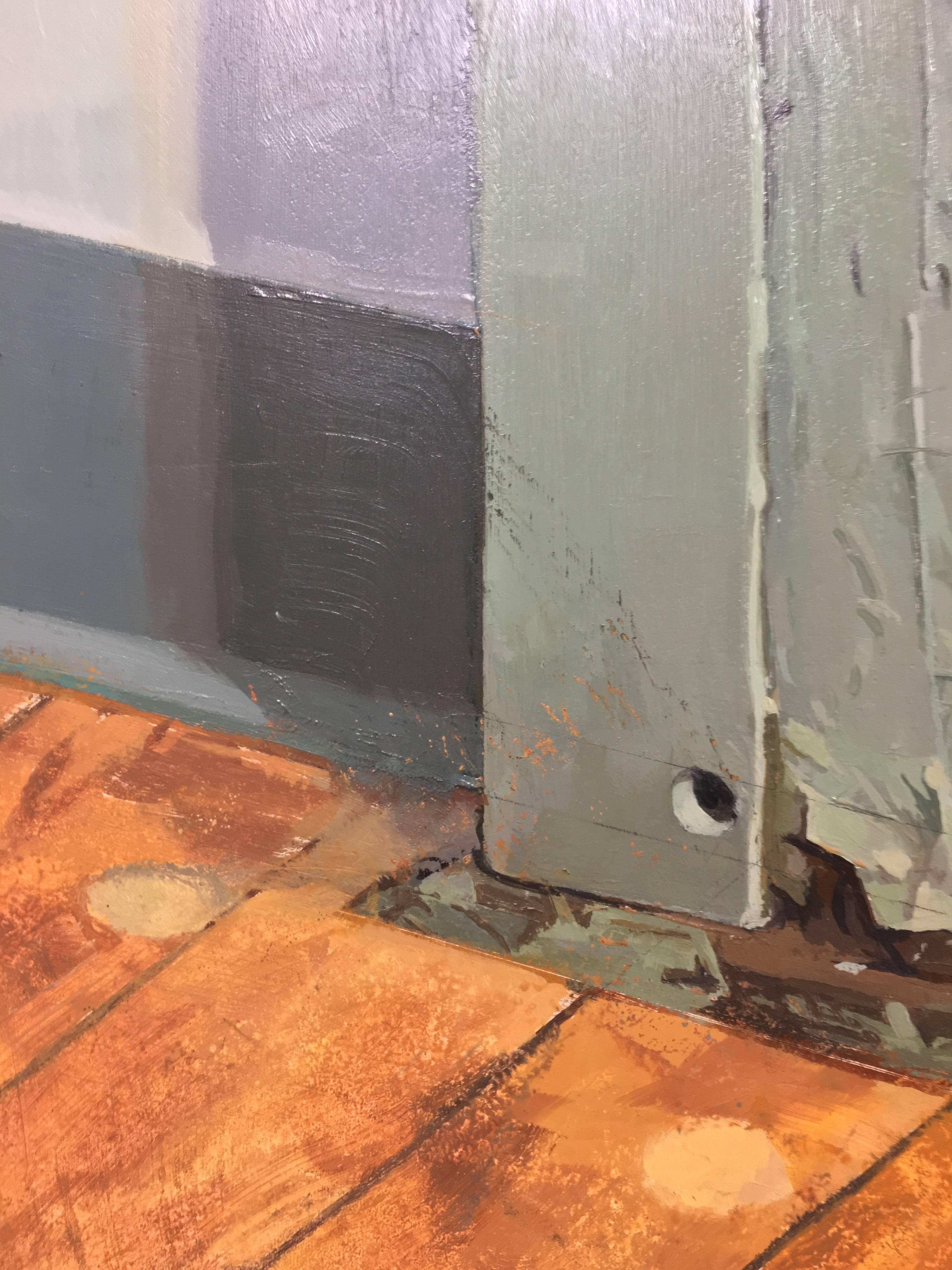 Suelo del vestíbulo - Suelo de madera Rodapié verde azulado Interior del vestíbulo blanco, 2016 en venta 2