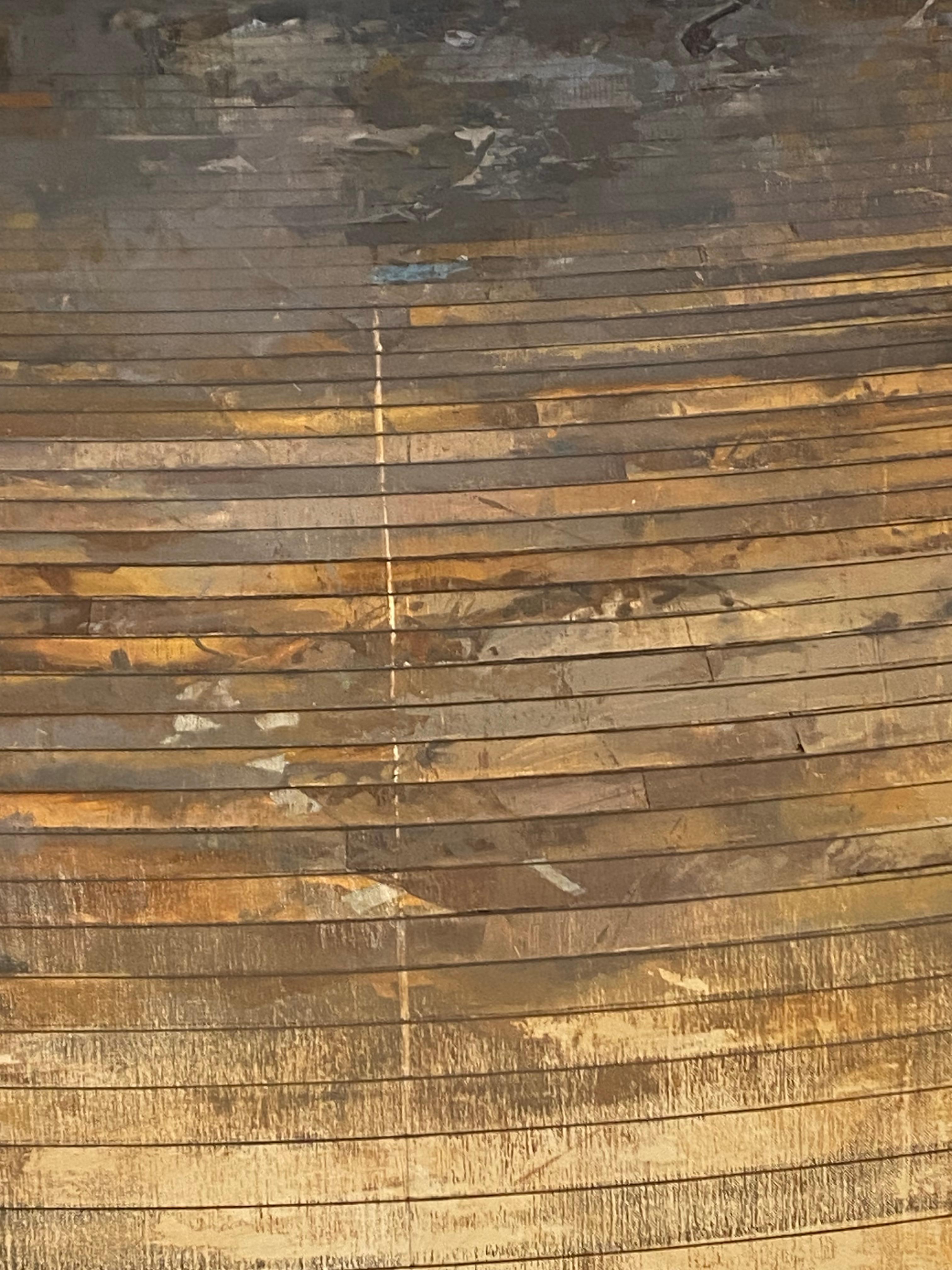 Due tavoli - Studio Contemporary Interior Golden Wood Floor Wood Table, 2017 in vendita 8