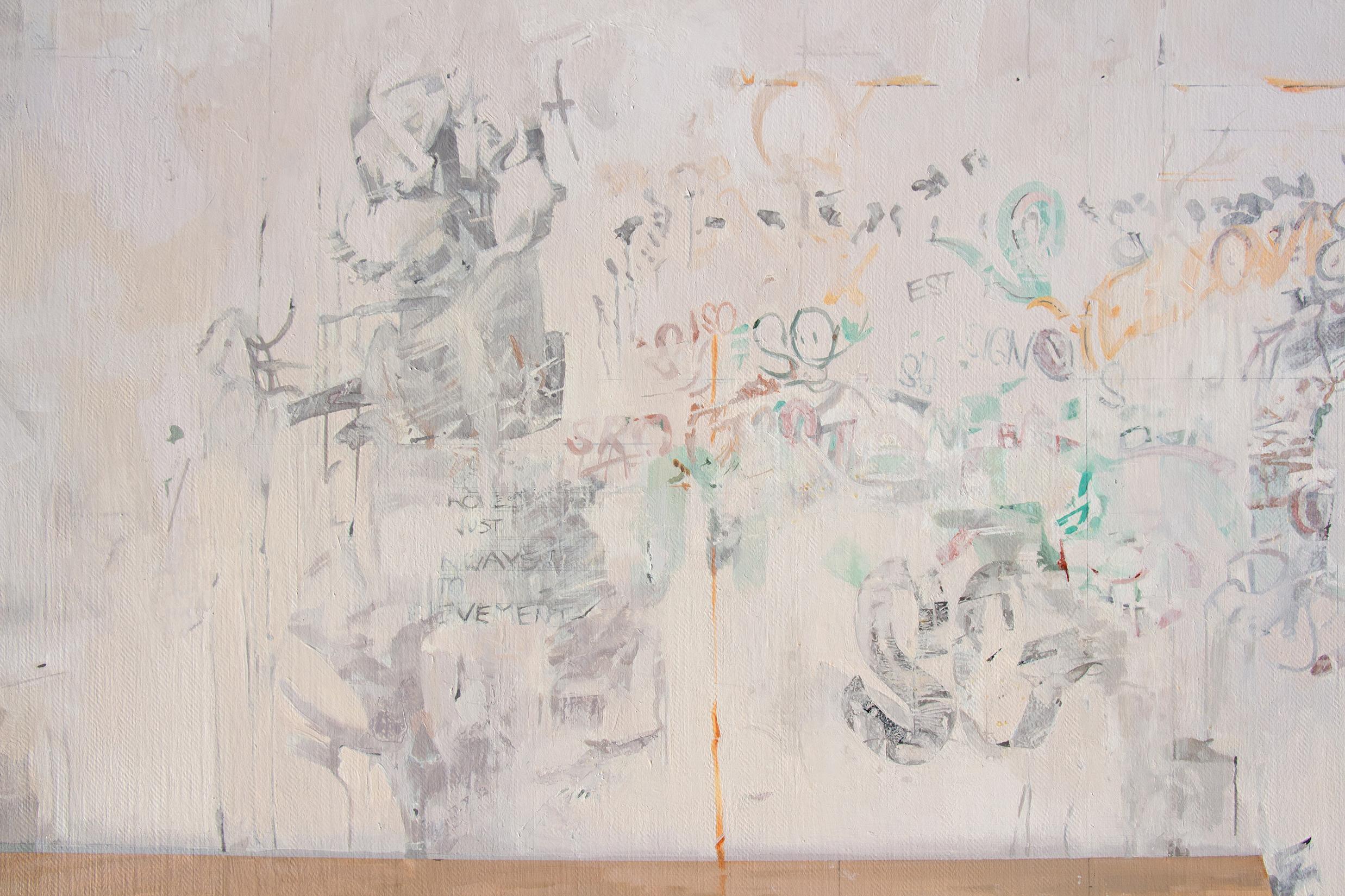 Due tavoli - Studio Contemporary Interior Golden Wood Floor Wood Table, 2017 - Interior Painting Marrone di Brett Eberhardt