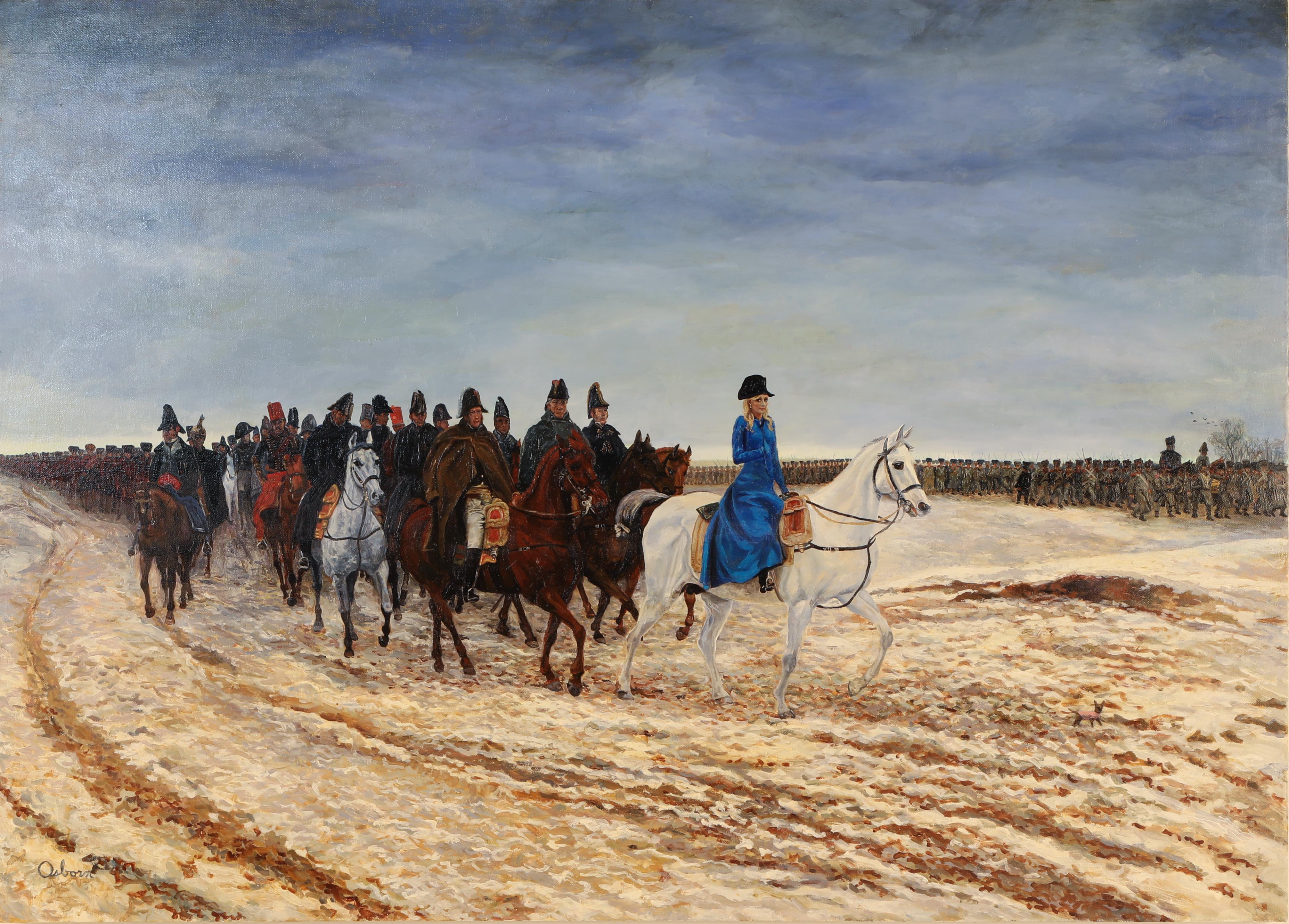 Brett Osborn Figurative Painting - Empress Hilton Leading Her Troops into Russia