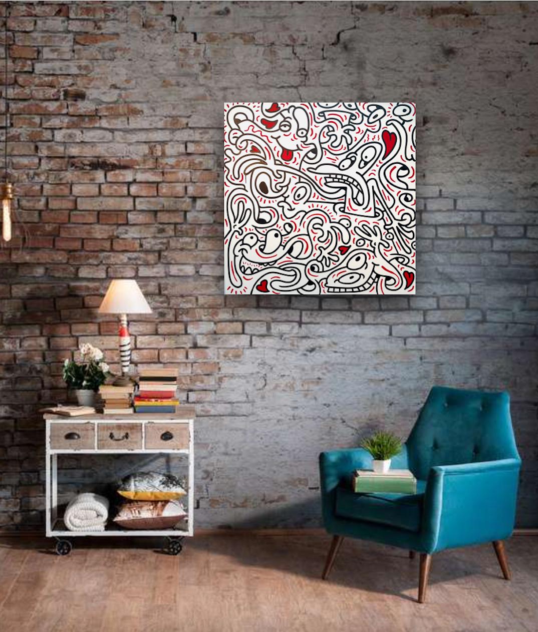 LOVING OVERWHELM II - large street abstract painting on canvas For Sale 4