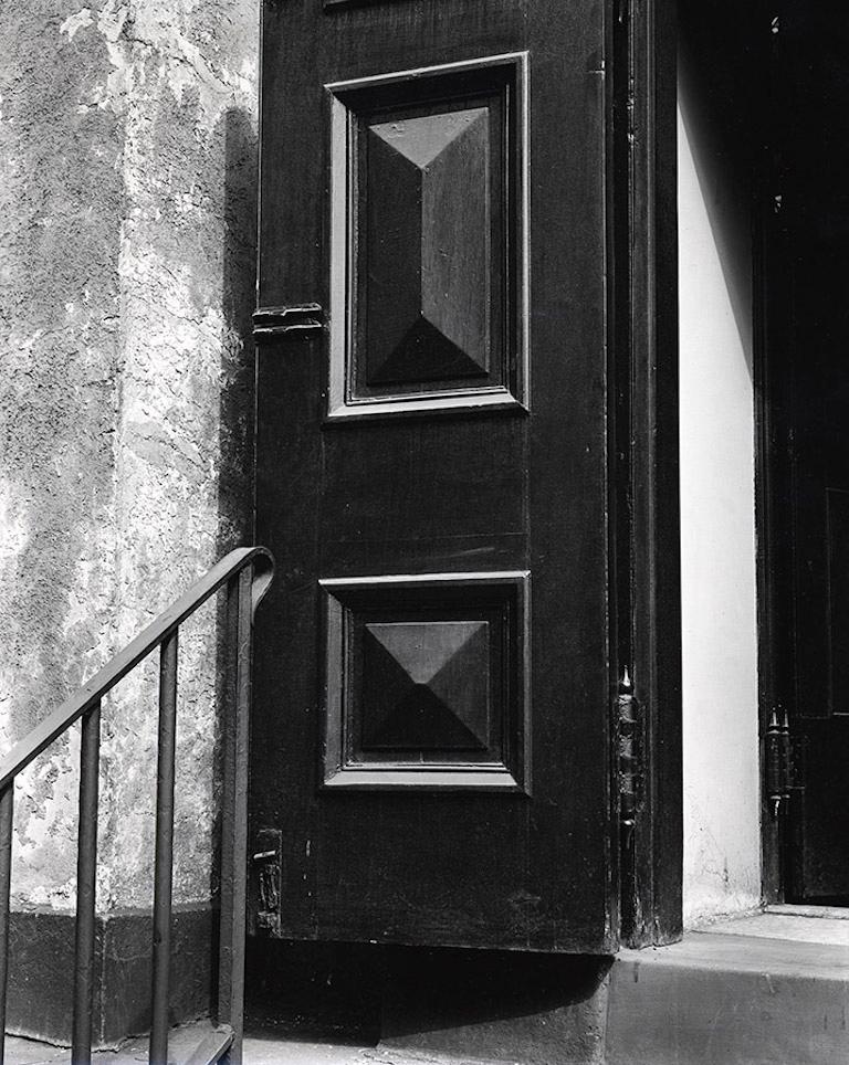 Brett Weston Landscape Photograph - Church Door Bowery, New York Architecture Black and White 