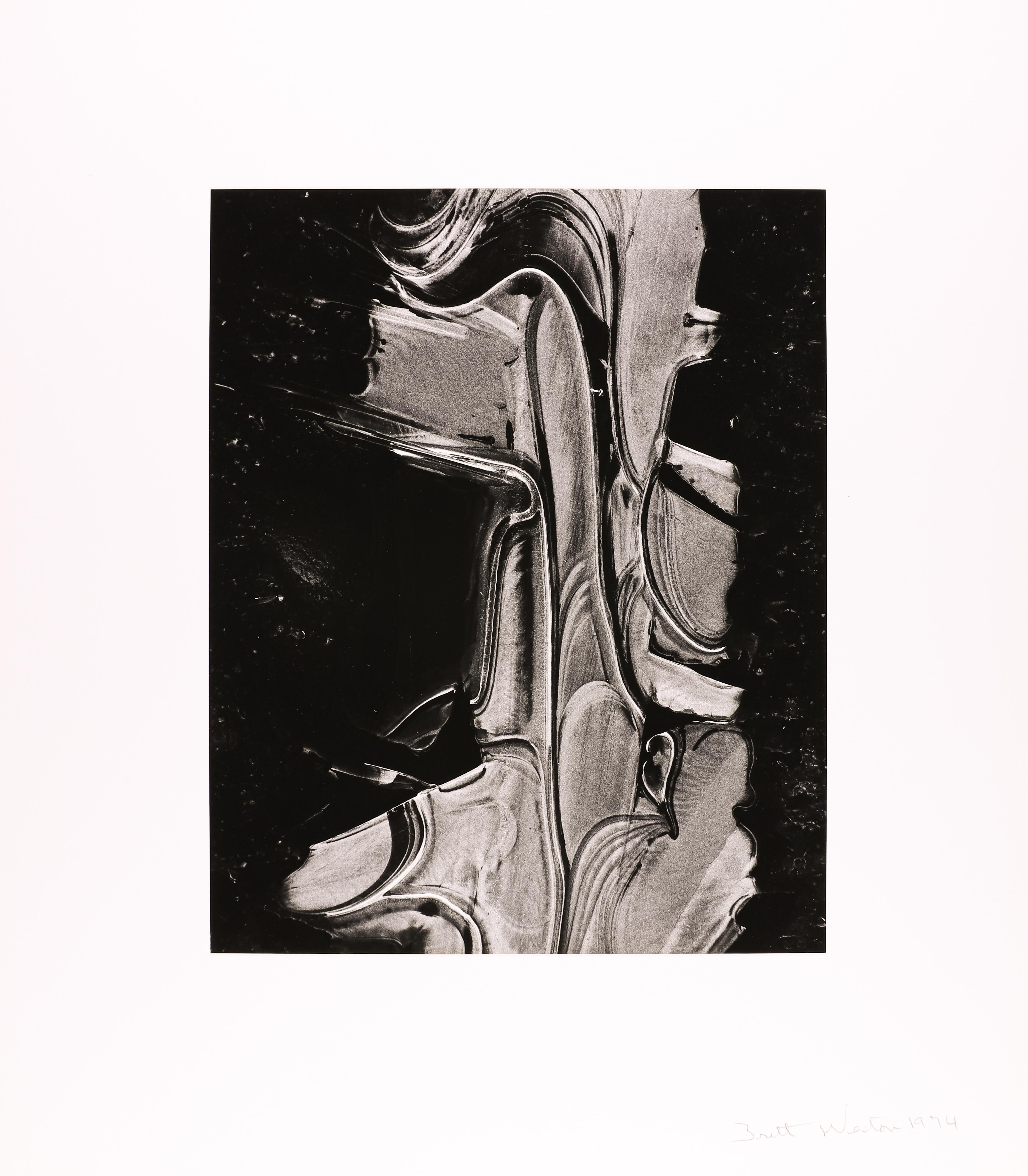 Ice Forms, Oregon - Black Black and White Photograph by Brett Weston