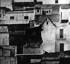 Spanish Village, Black and White Architect Photograph, Spain, Rooftops