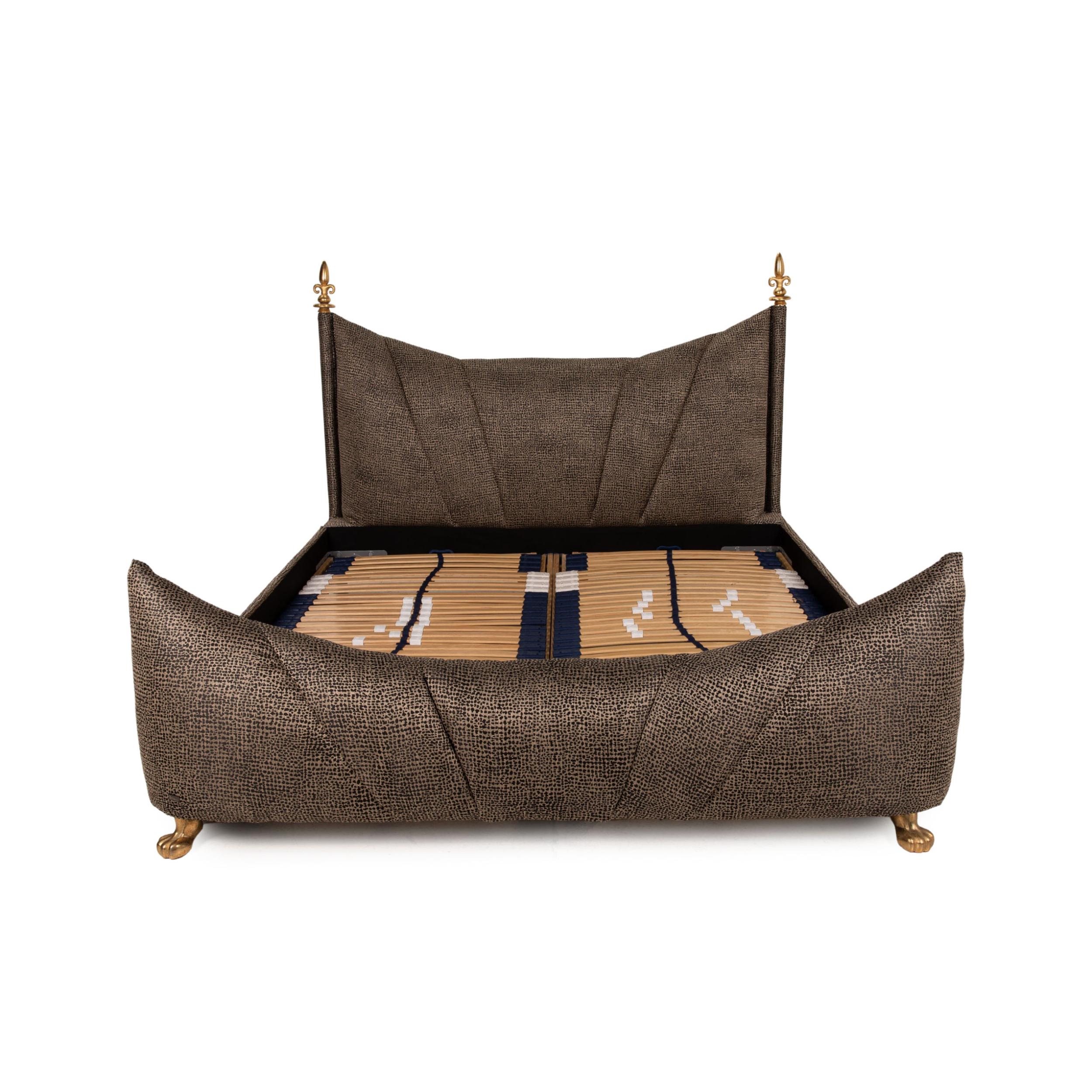 German Bretz Ali Baba Velvet Bed Brown Double Bed For Sale