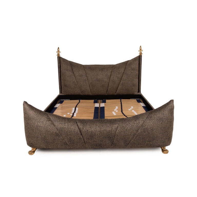 Bretz Ali Baba Velvet Bed Brown Double Bed For Sale at 1stDibs