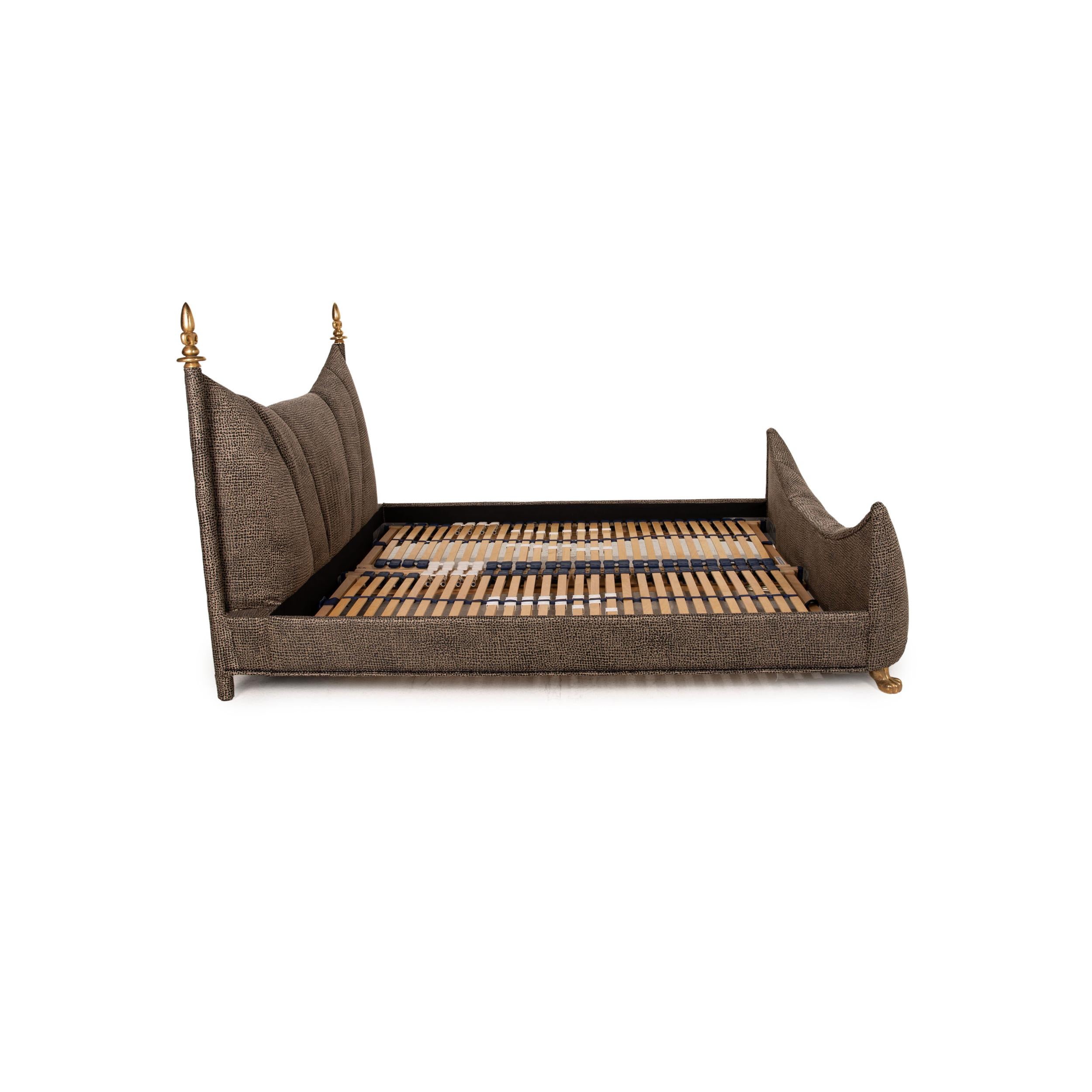 Bretz Ali Baba Velvet Bed Brown Double Bed In Fair Condition For Sale In Cologne, DE