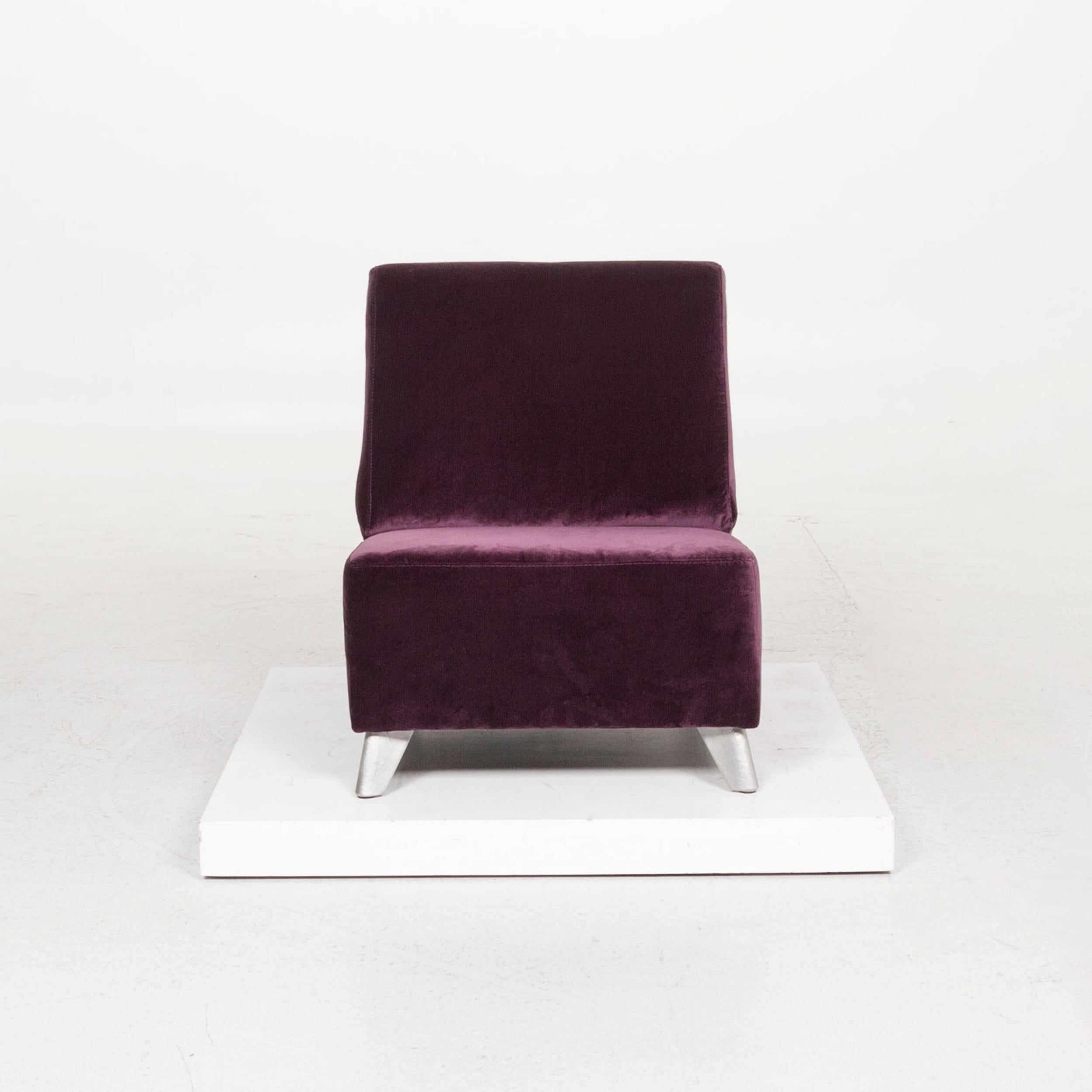 Modern Bretz Armchair Purple For Sale