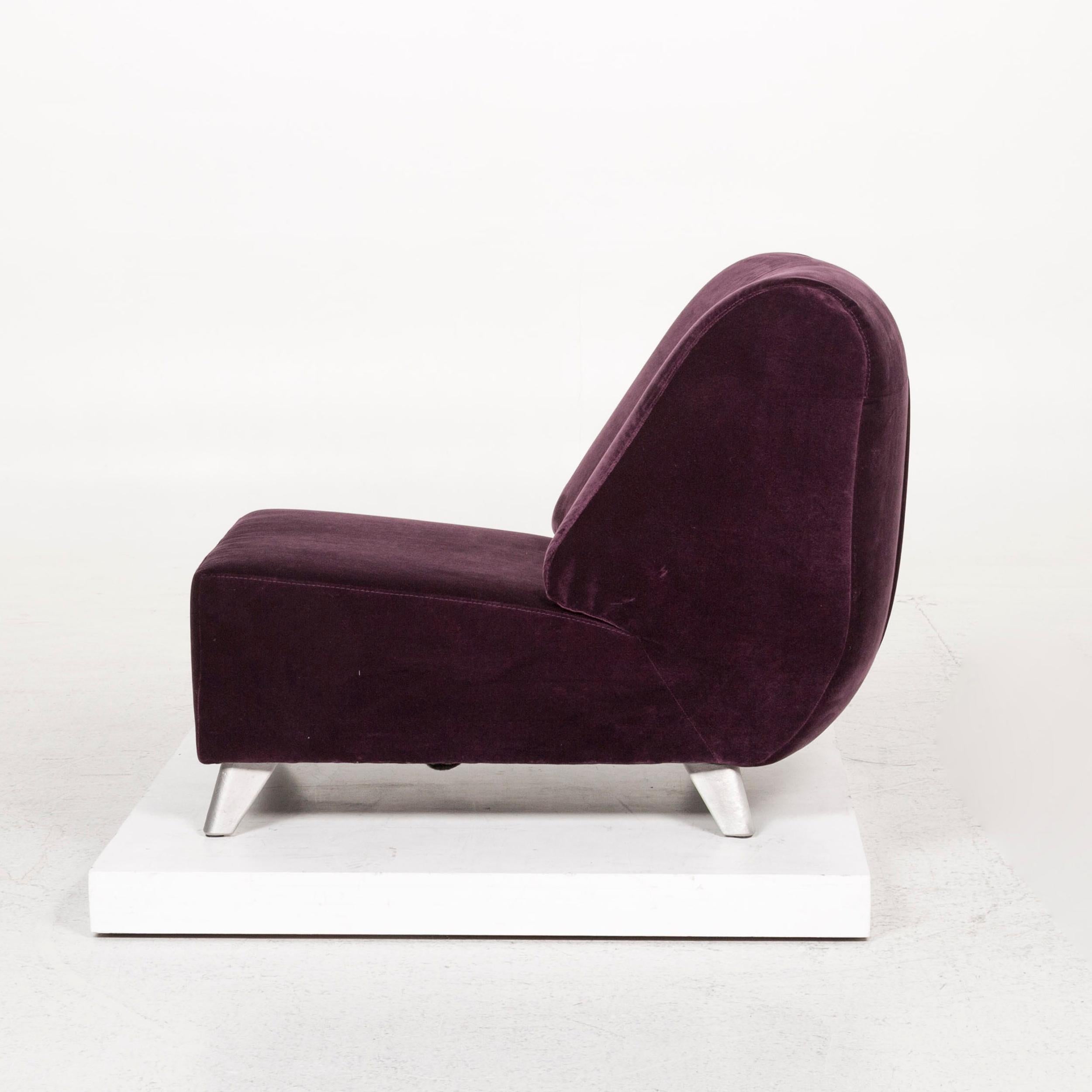 Fabric Bretz Armchair Purple For Sale