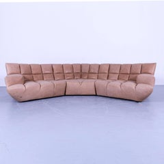 Bretz Cloud 7 Anilin Leather Designer Corner-Sofa Brown