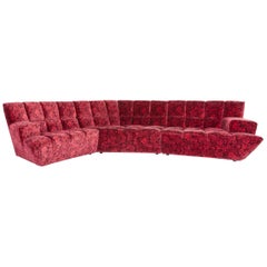 Bretz Cloud 7 Designer Fabric Corner Sofa Red Pattern Sofa Couch