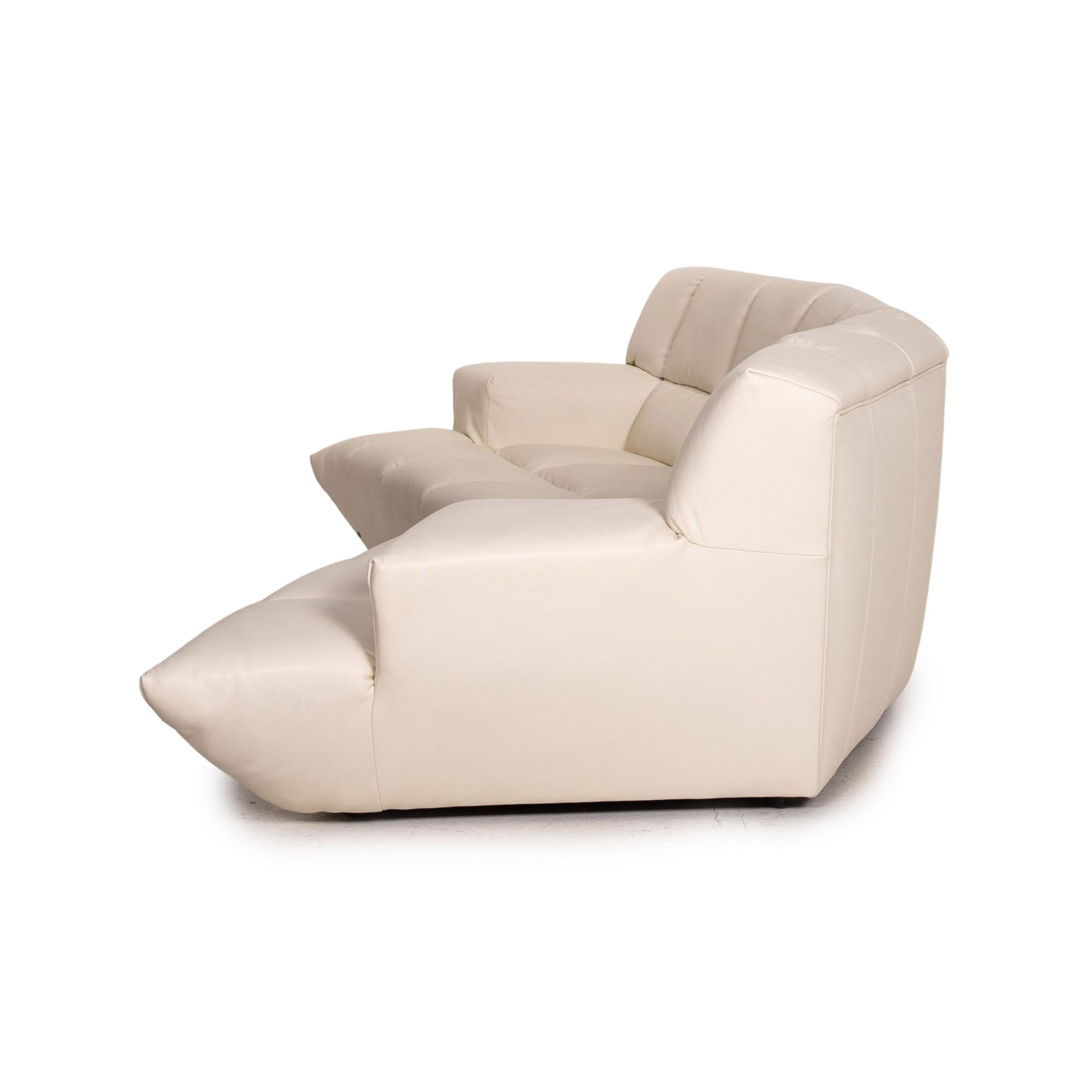 Bretz Cloud 7 Leather Corner Sofa Cream Couch 5