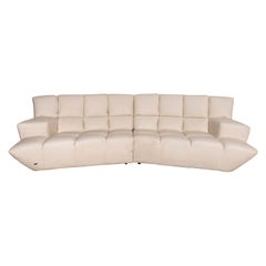 Bretz Cloud 7 Leather Corner Sofa Cream Couch