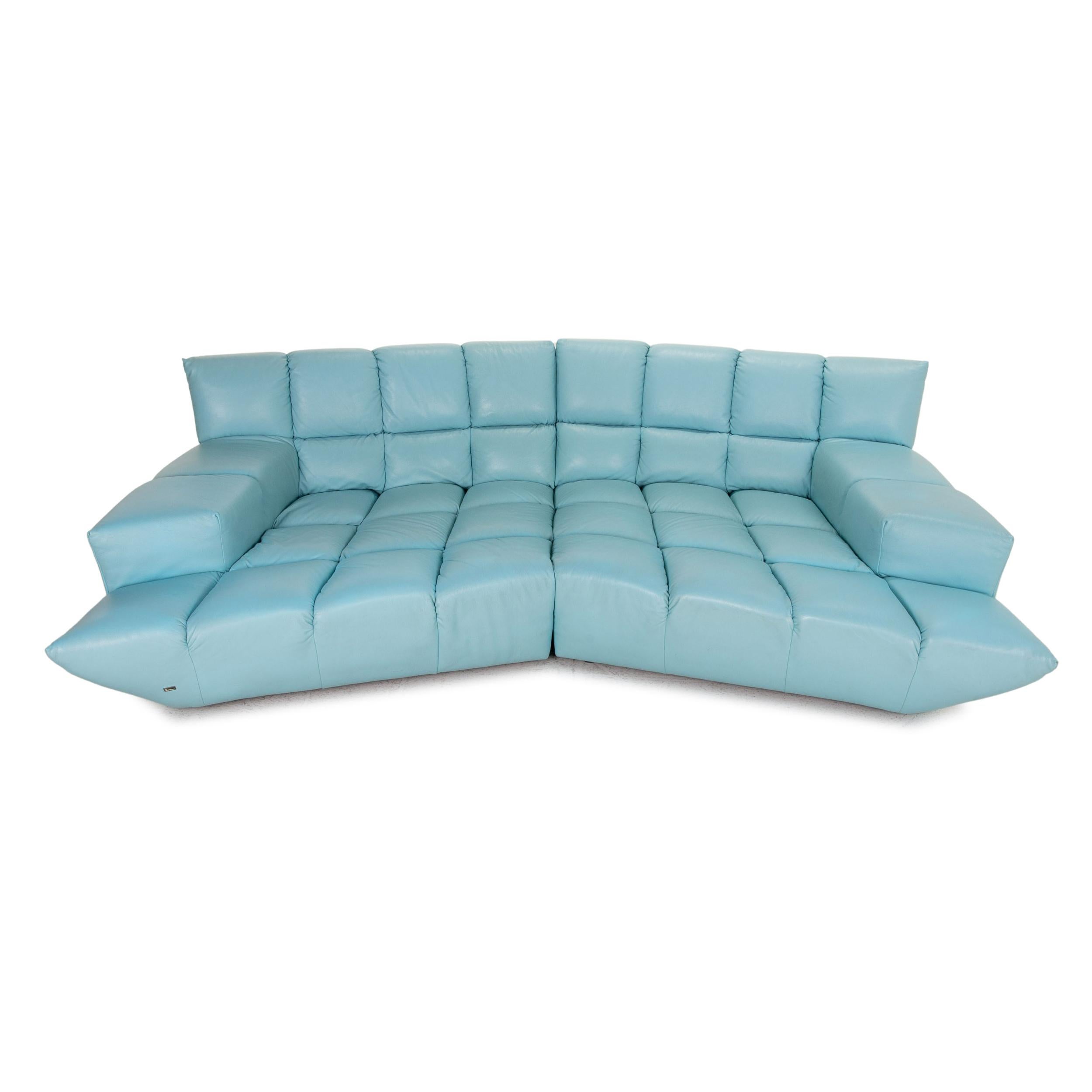 Bretz Cloud 7 Leather Sofa Light Blue Blue Corner Sofa Modular Extendable Couch For Sale 3