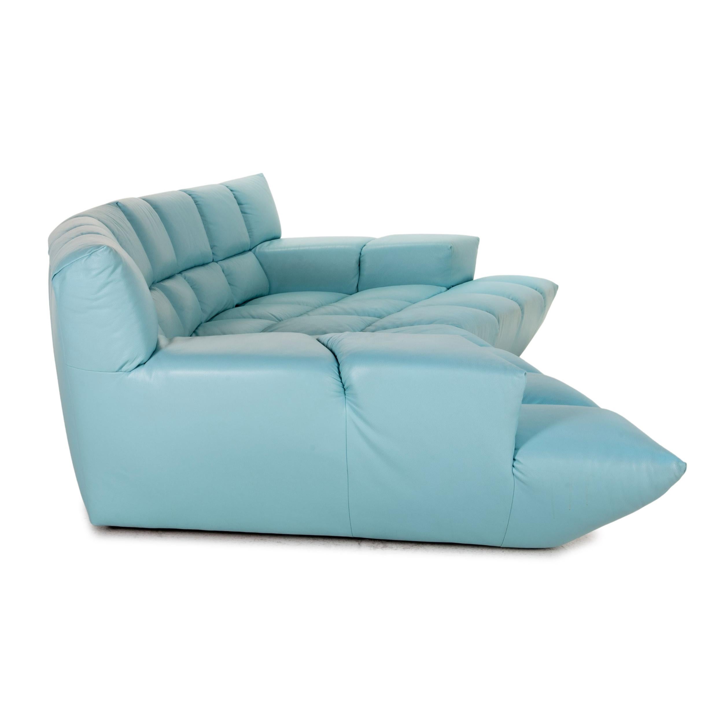 Bretz Cloud 7 Leather Sofa Light Blue Blue Corner Sofa Modular Extendable Couch For Sale 5