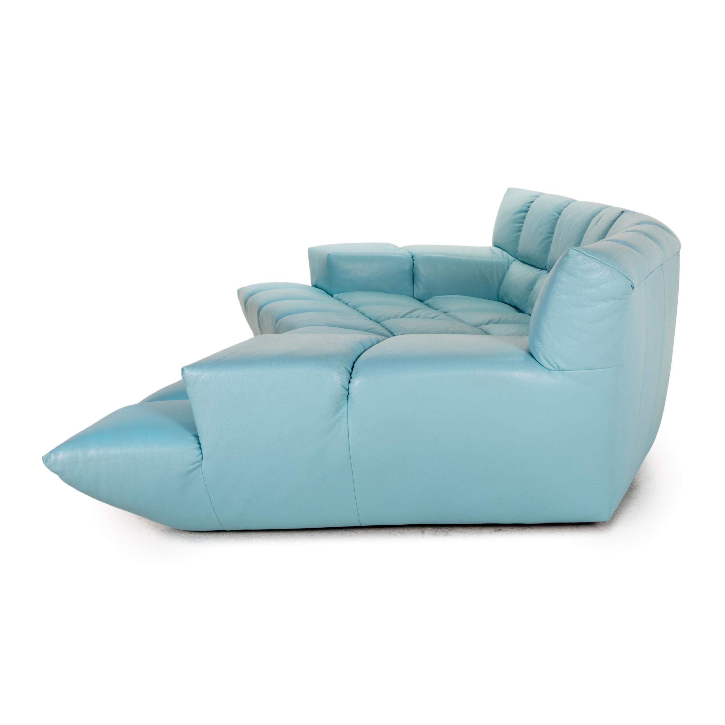 Bretz Cloud 7 Leather Sofa Light Blue Blue Corner Sofa Modular Extendable Couch For Sale 7