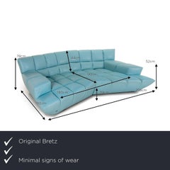 Bretz Cloud 7 Leather Sofa Light Blue Blue Corner Sofa Modular Extendable Couch