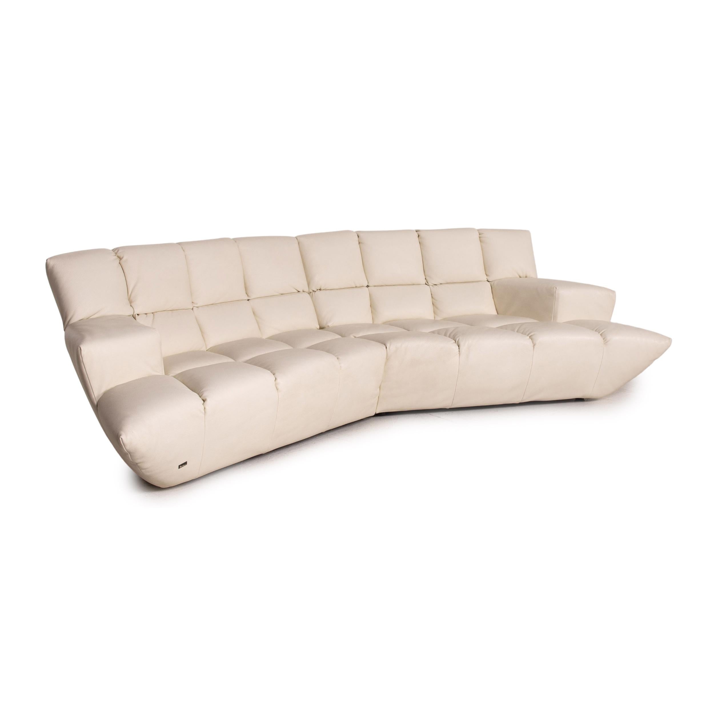 Bretz Cloud 7 Leather Sofa Set Cream 1x Corner Sofa 1x Armchair 7