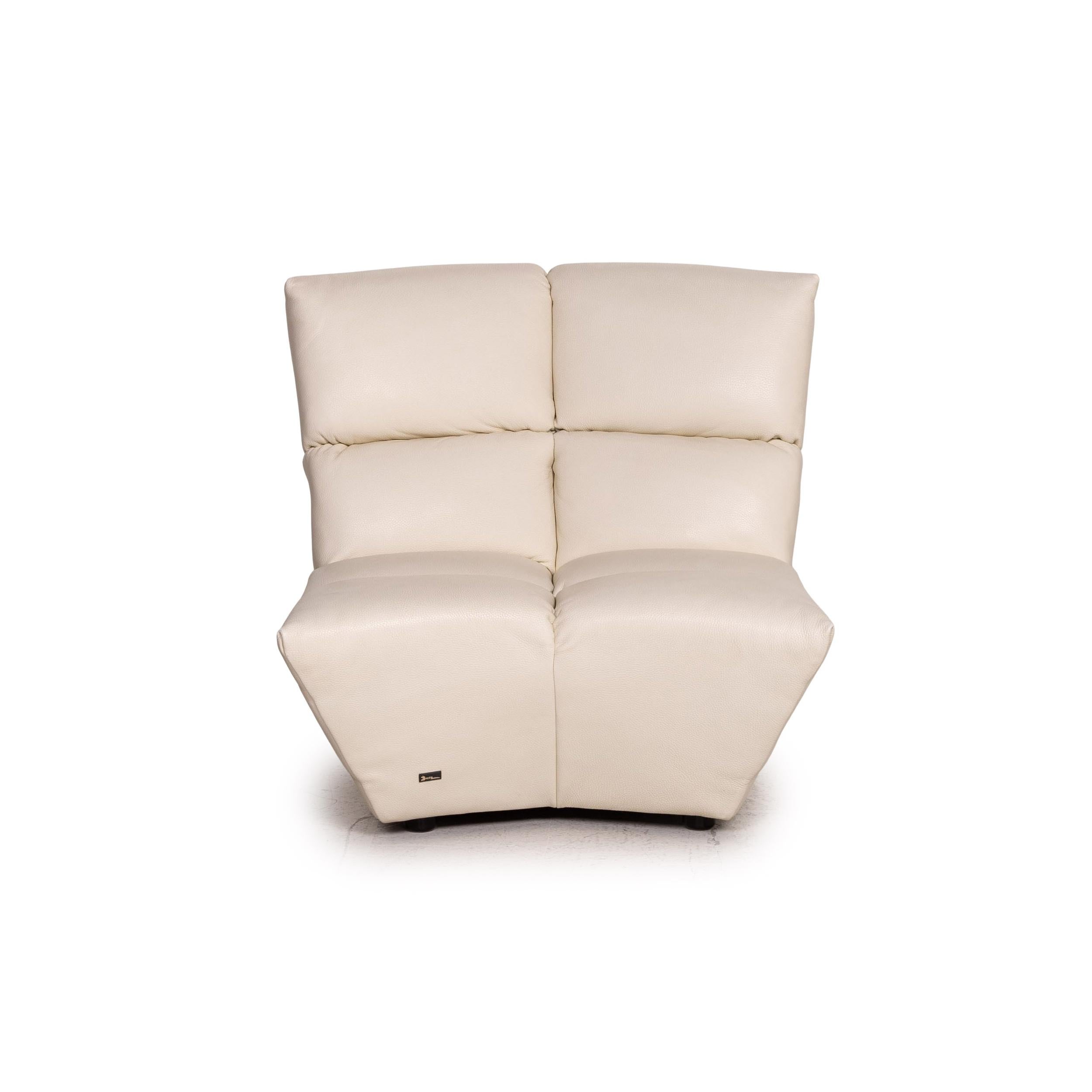 Bretz Cloud 7 Leather Sofa Set Cream 1x Corner Sofa 1x Armchair 8