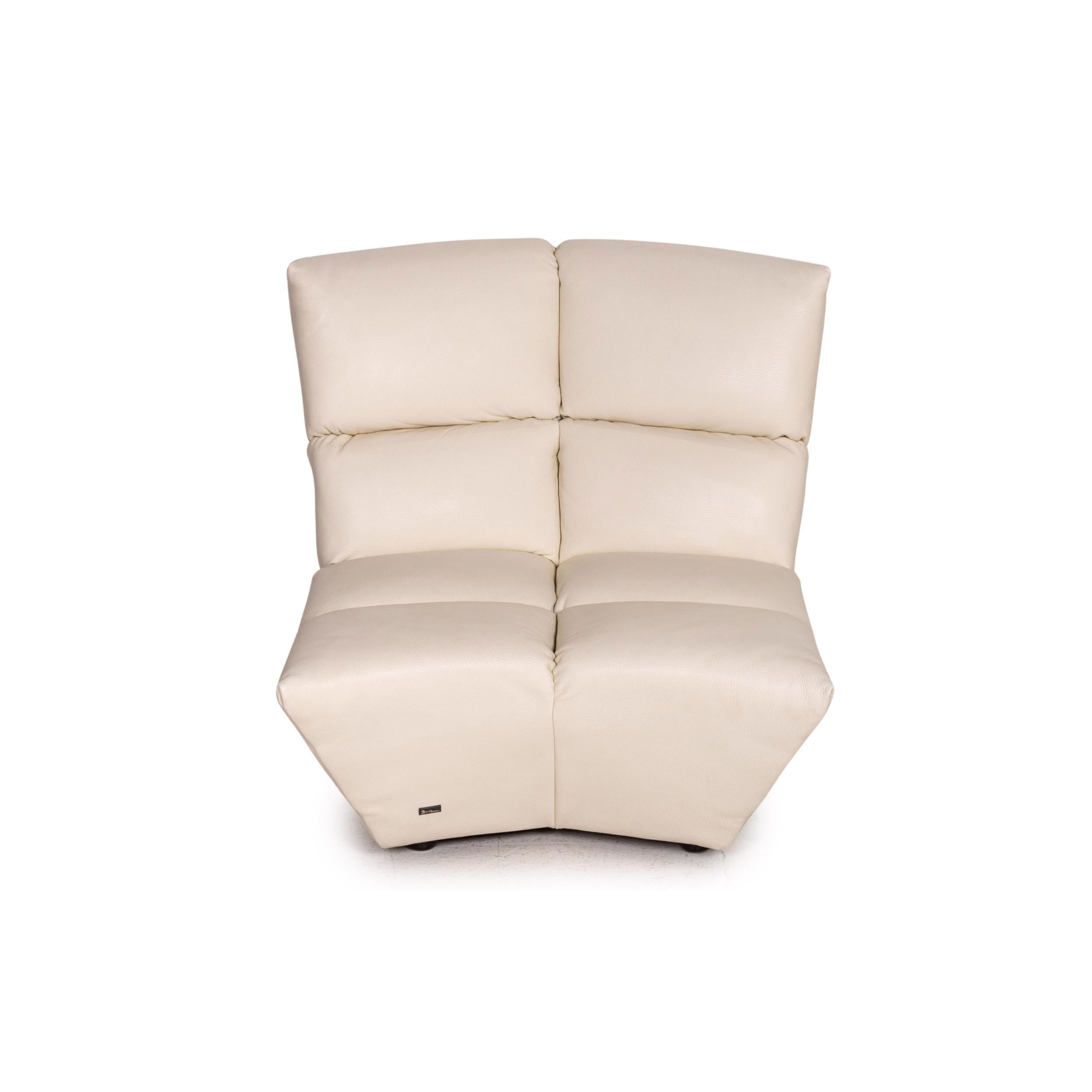 Bretz Cloud 7 Leather Sofa Set Cream 1x Corner Sofa 1x Armchair 10