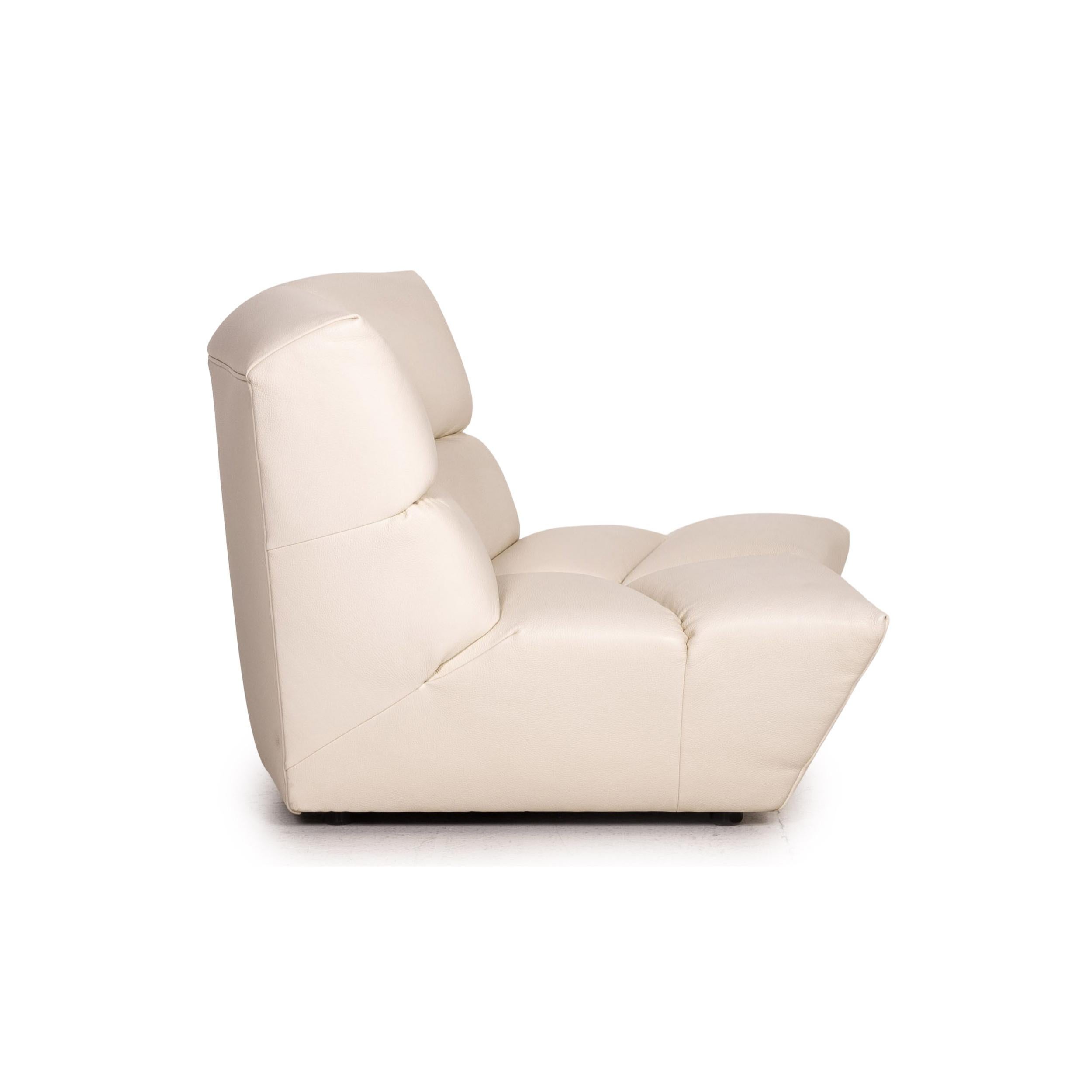 Bretz Cloud 7 Leather Sofa Set Cream 1x Corner Sofa 1x Armchair 12