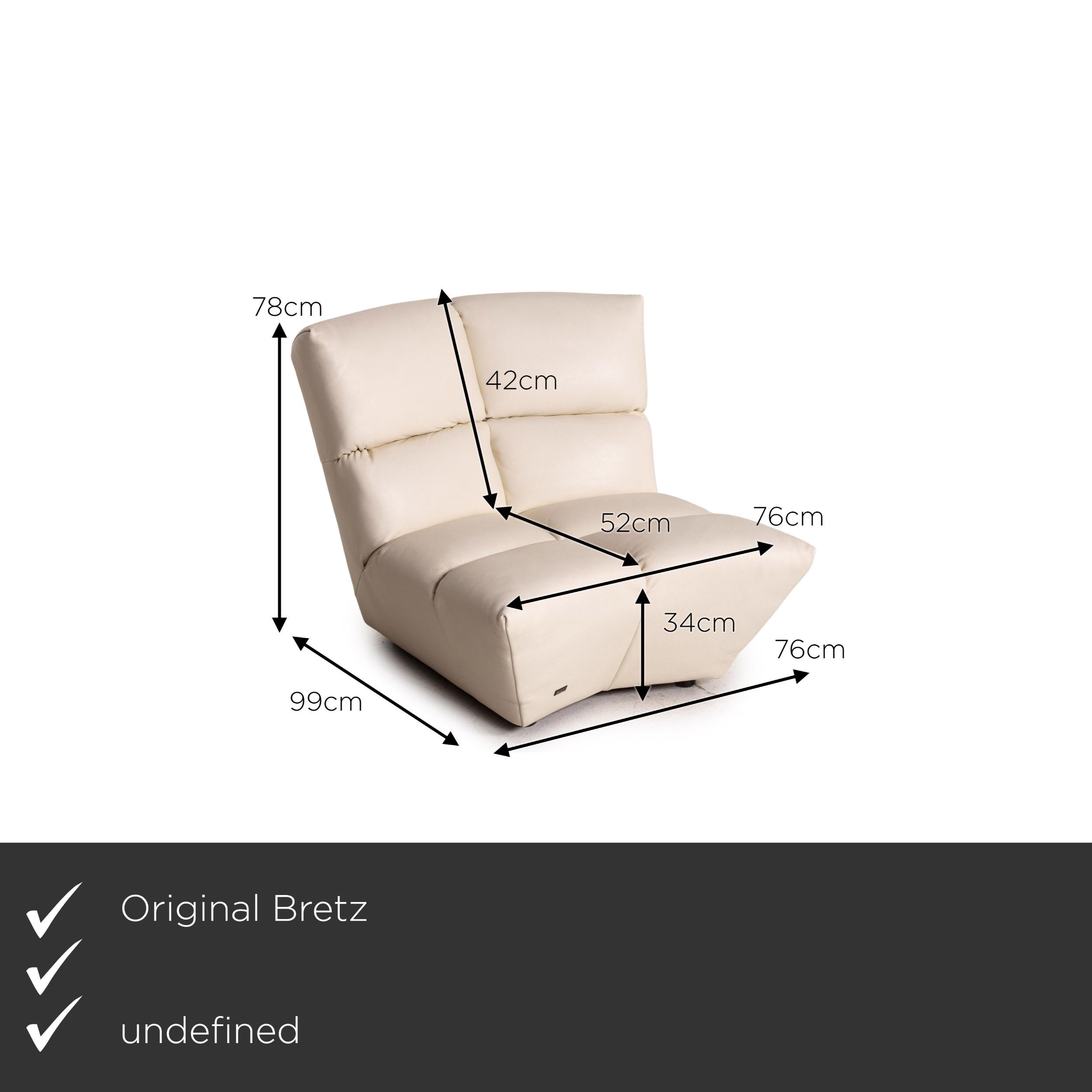 Modern Bretz Cloud 7 Leather Sofa Set Cream 1x Corner Sofa 1x Armchair