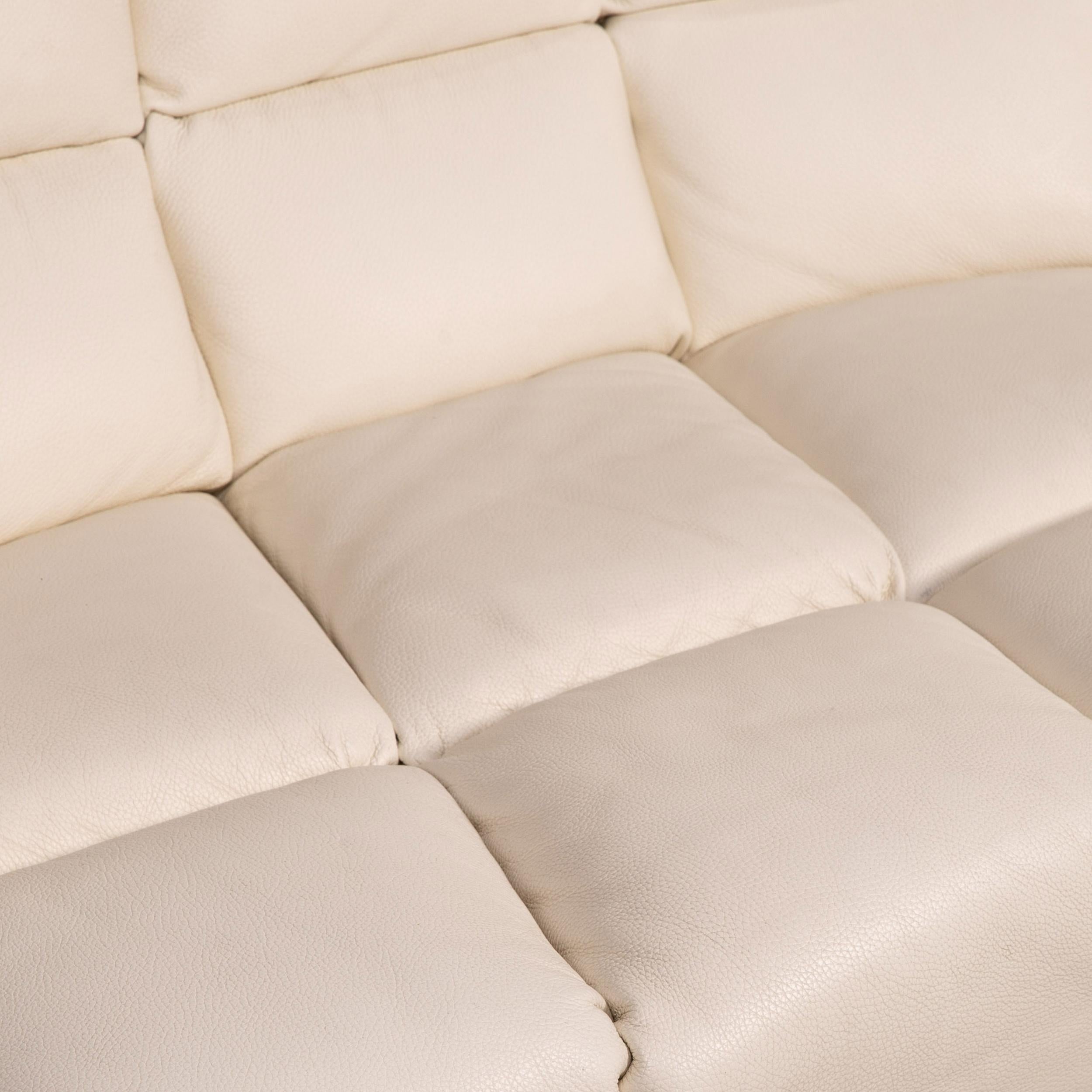 German Bretz Cloud 7 Leather Sofa Set Cream 1x Corner Sofa 1x Armchair