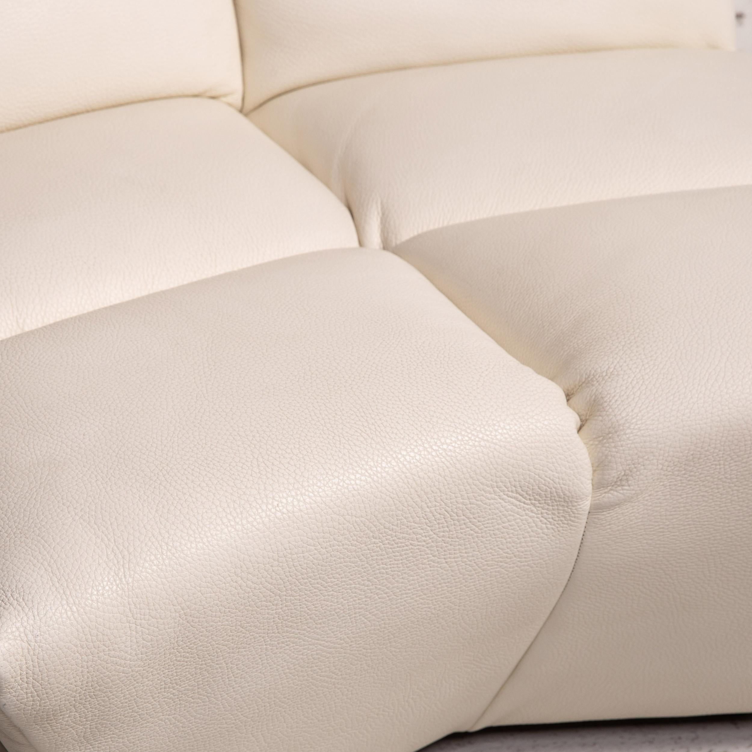 Bretz Cloud 7 Leather Sofa Set Cream 1x Corner Sofa 1x Armchair In Fair Condition In Cologne, DE