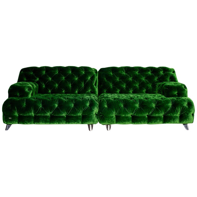 Bretz Cocoa Island Velvet Fabric Sofa Green Four-Seat Couch at 1stDibs |  cocoa island bretz, cocoa island sofa