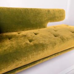 Bretz Croissant Velvet Fabric Sofa Green Two-Seat Couch