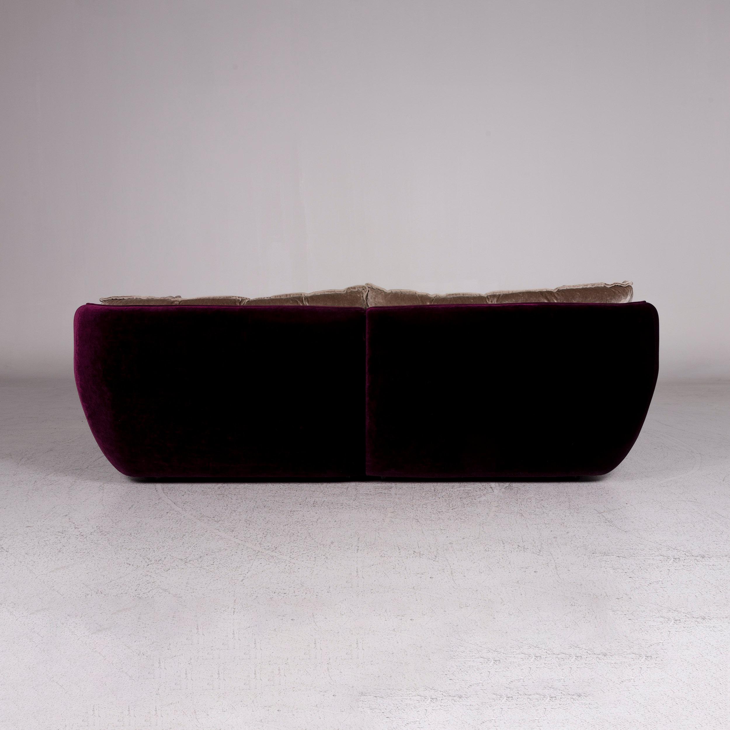Bretz Cupcake Velvet Fabric Sofa Beige Five-Seat Couch 1