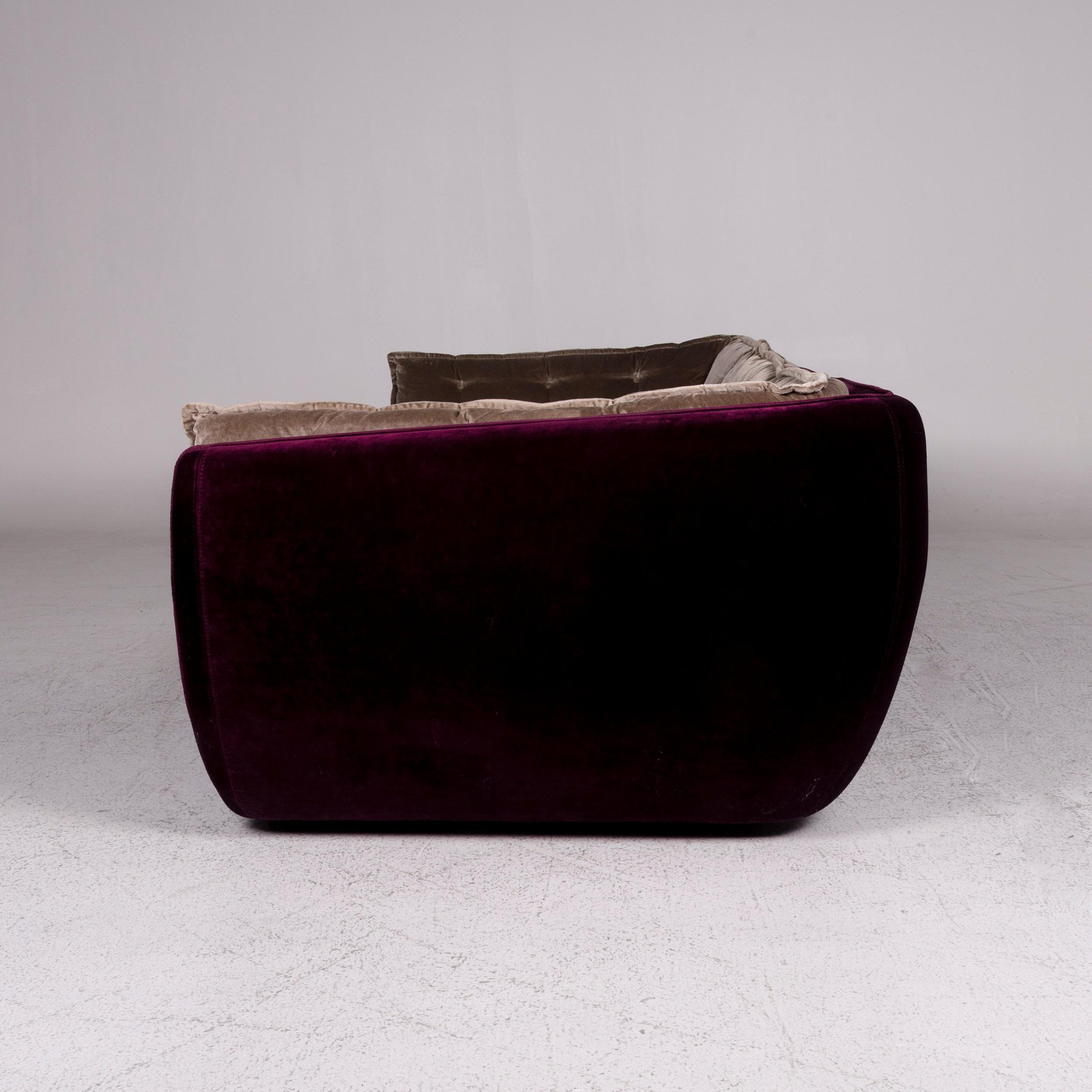 Bretz Cupcake Velvet Fabric Sofa Beige Five-Seat Couch 2