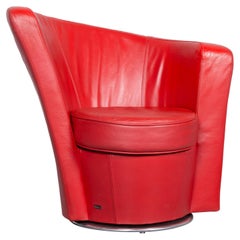 Bretz Eves Island Leather Armchair Set Red One-Seat Chair