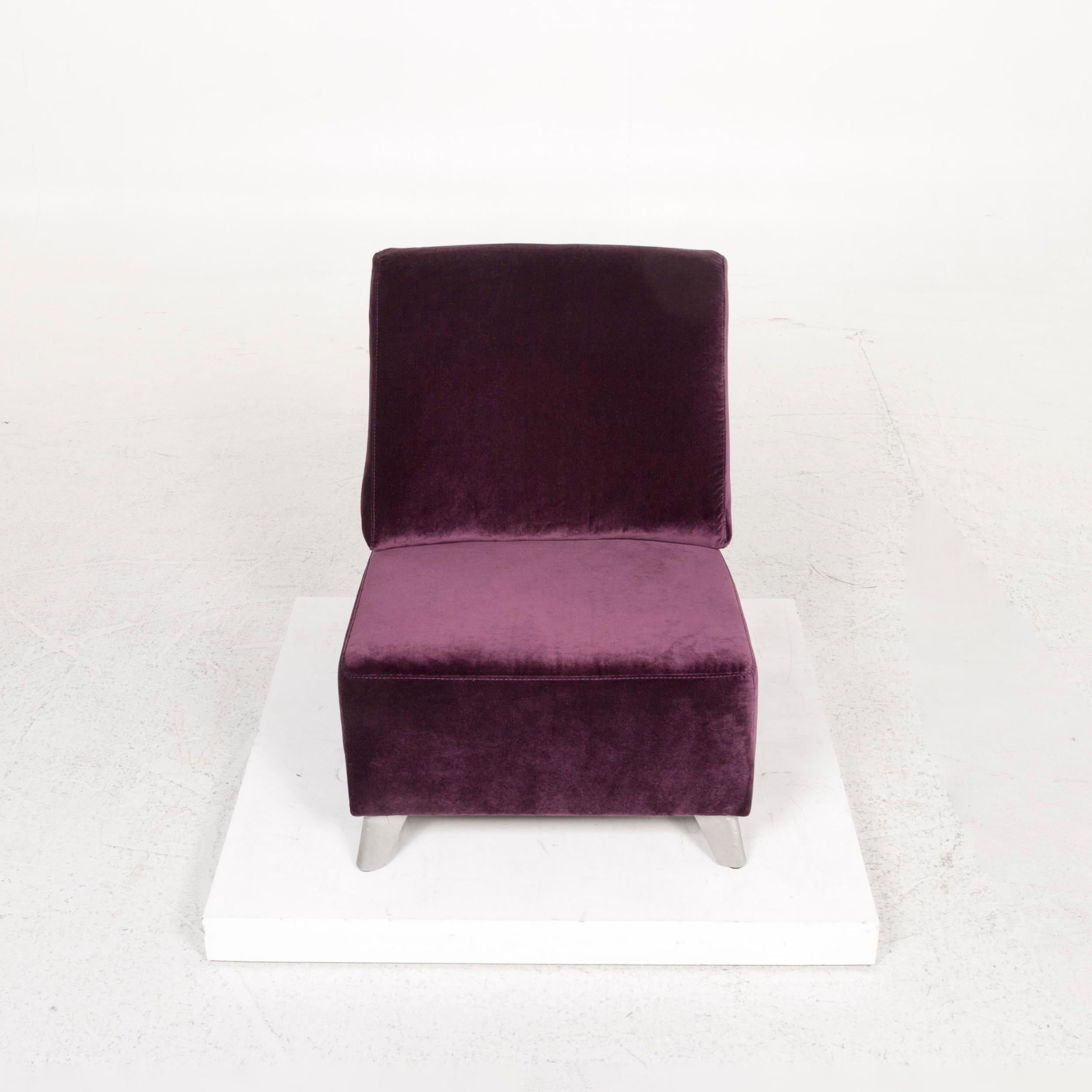 Bretz Fabric Armchair Purple In Excellent Condition For Sale In Cologne, DE