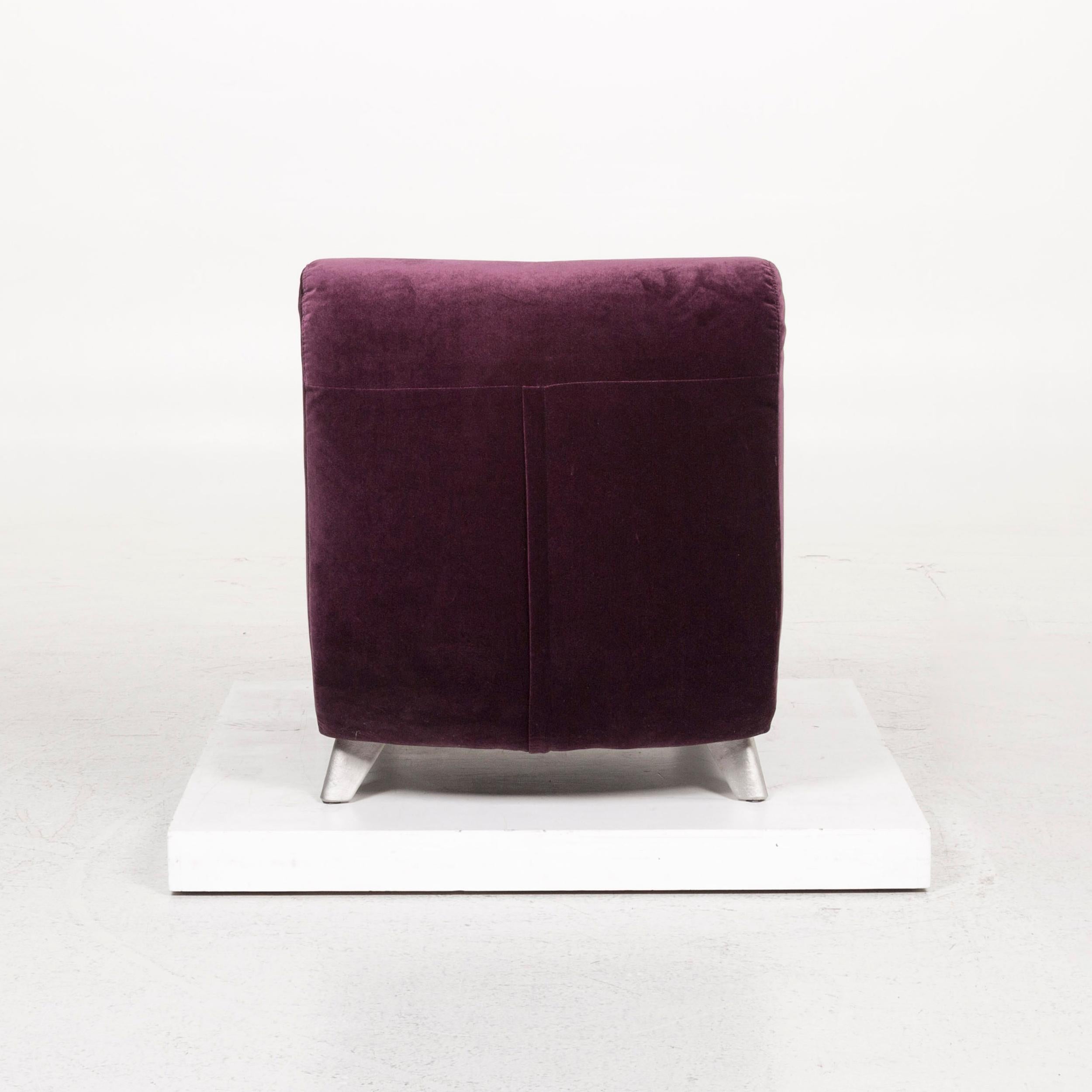 Bretz Fabric Armchair Purple For Sale 1