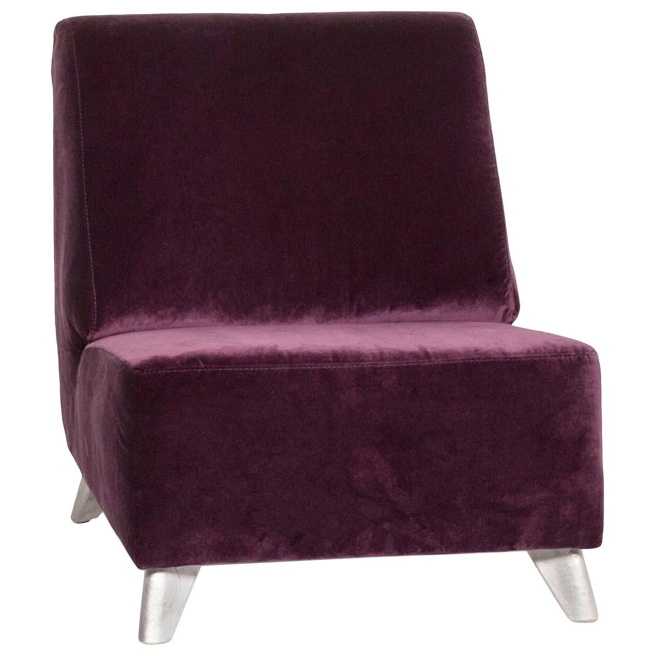 Bretz Fabric Armchair Purple For Sale