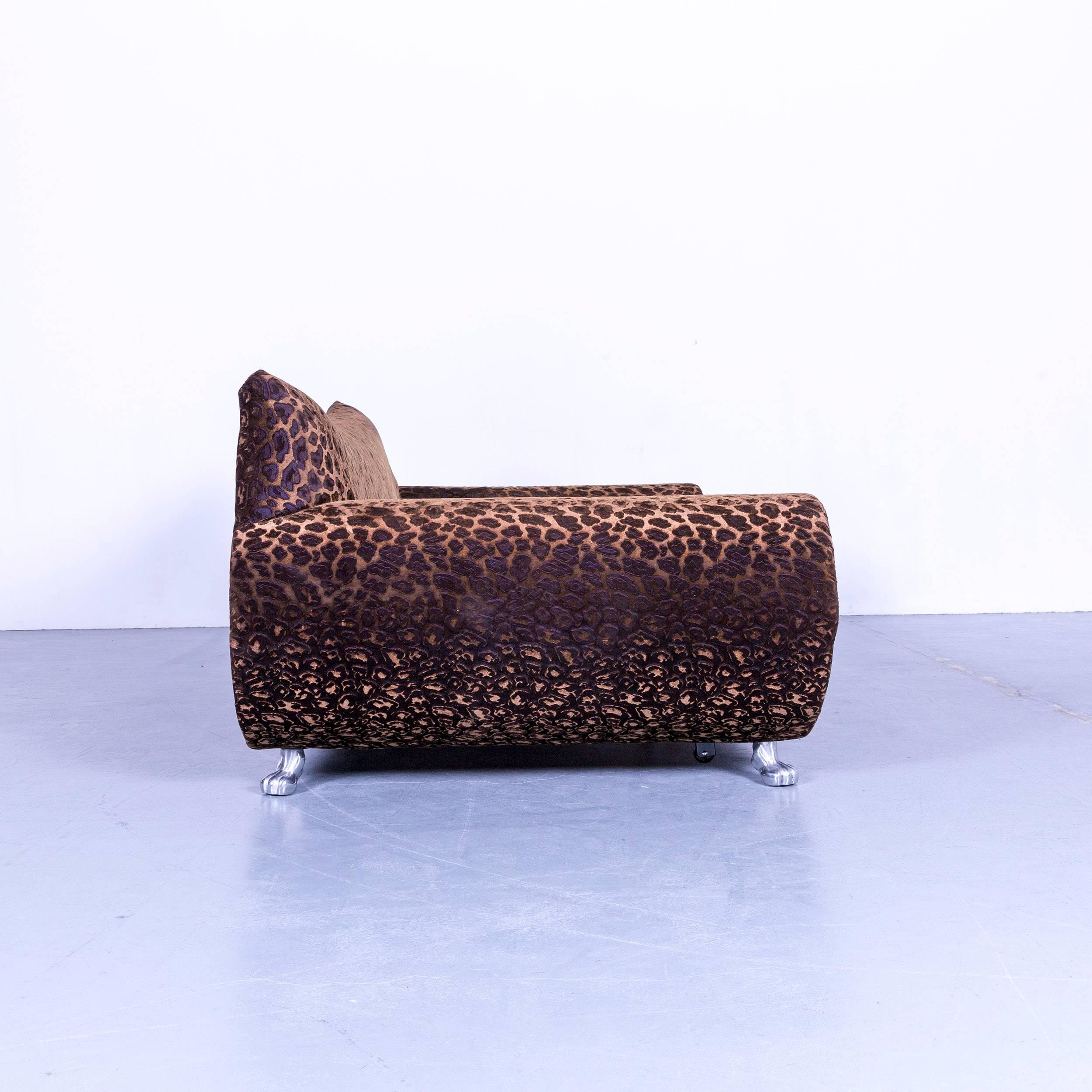 Bretz Gaudi Designer Bed Sofa Velours Fabric Brown Three-Seat Chaise Longue 6